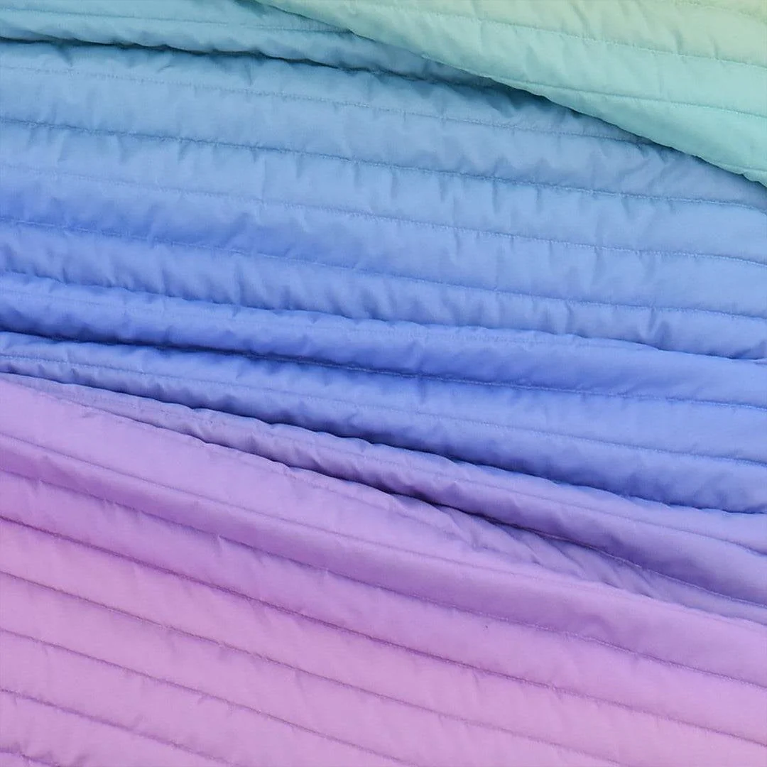 Twin/Twin XL 2 Piece Multi-Color Rainbow Quilt Set - Image 3
