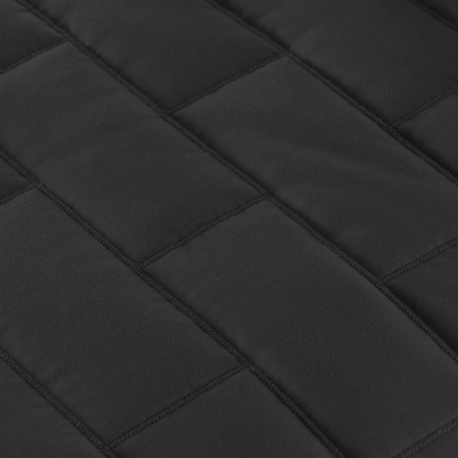 Twin/Twin XL Black Modern Brick Stitch Microfiber Reversible 2 Piece Quilt Set - Image 2