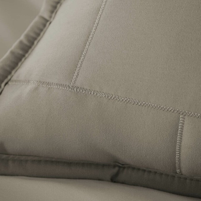 Twin/Twin XL Modern Brick Stitch Microfiber Reversible 2 Piece Comforter Set in Taupe - Image 5
