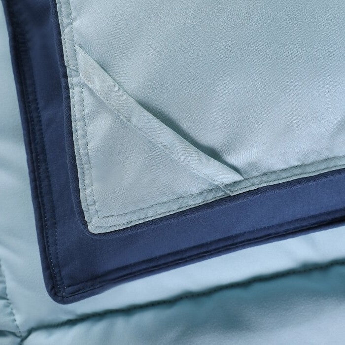 Twin/Twin XL Traditional Microfiber Reversible 3 Piece Comforter Set in Blue/Navy - Image 5