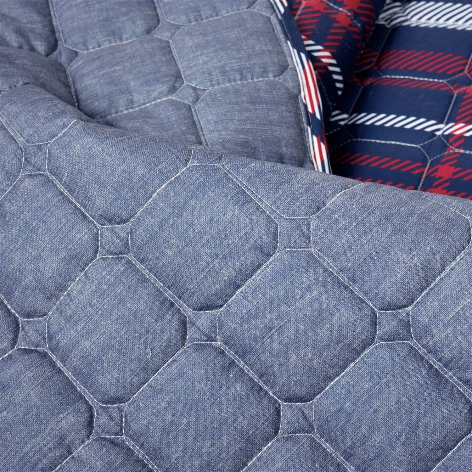 Twin/XL Farmhouse Plaid 2 Piece Lightweight Reversible Quilt Set - Image 4