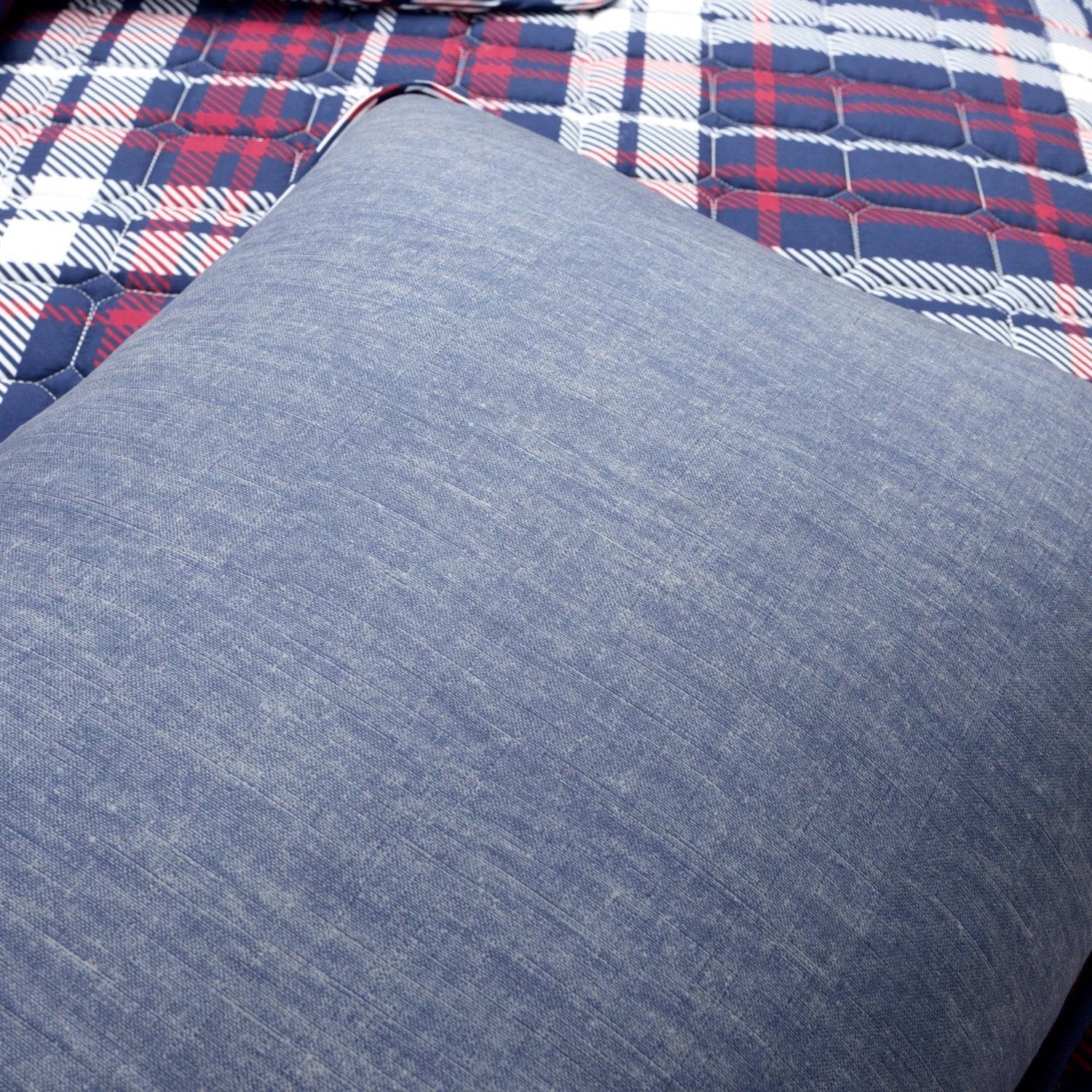 Twin/XL Farmhouse Plaid 2 Piece Lightweight Reversible Quilt Set - Image 5