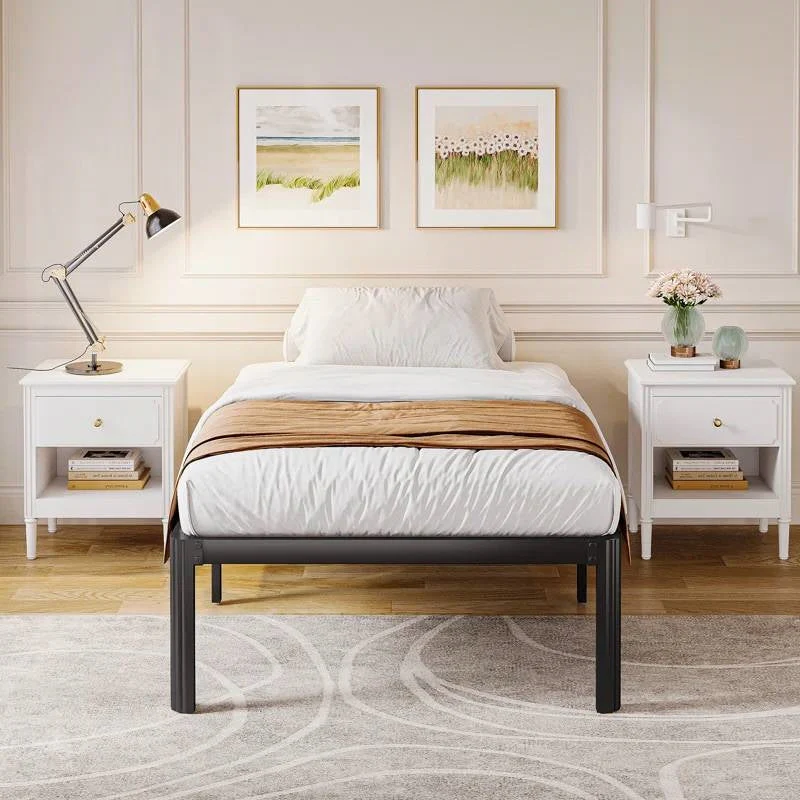 Twin XL Heavy Duty Metal Bed Frame Platform with Round Edge Legs - Image 2