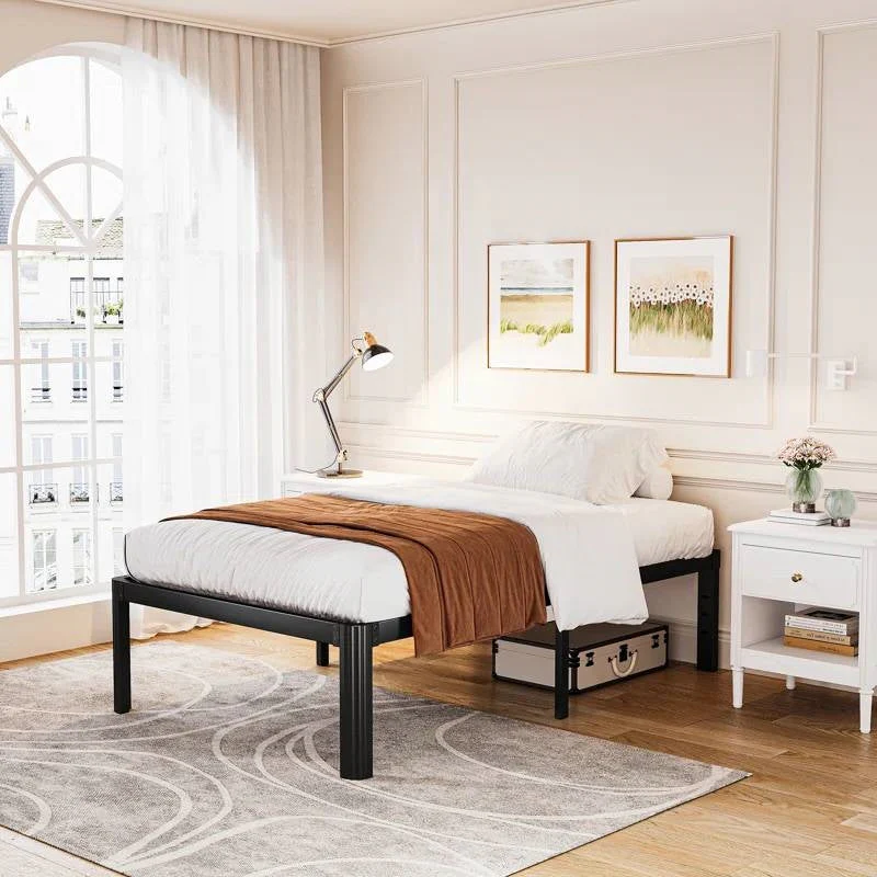 Twin XL Heavy Duty Metal Bed Frame Platform with Round Edge Legs - Image 3