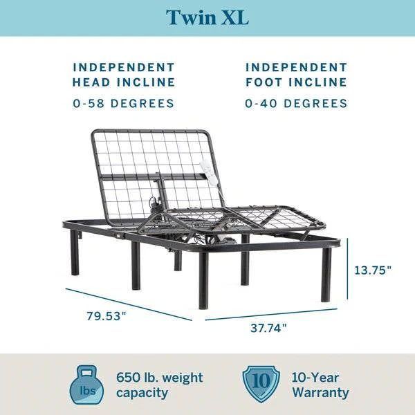 Twin XL Size Electric Head Foot Adjustable Bed Base with Remote - Image 5
