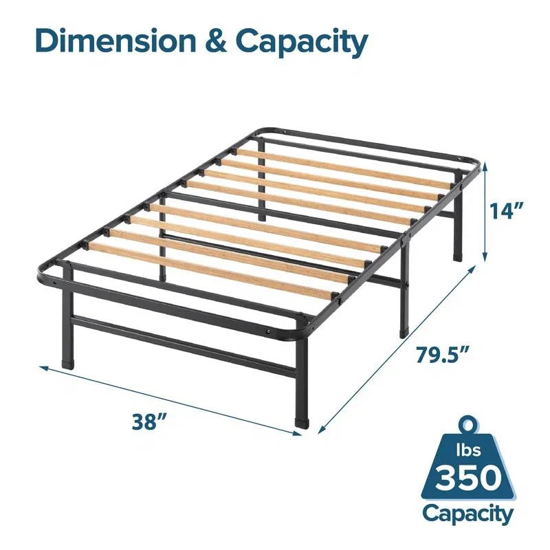 Twin XL size Metal Bed Frame with Bamboo Wood Slats - Image 5