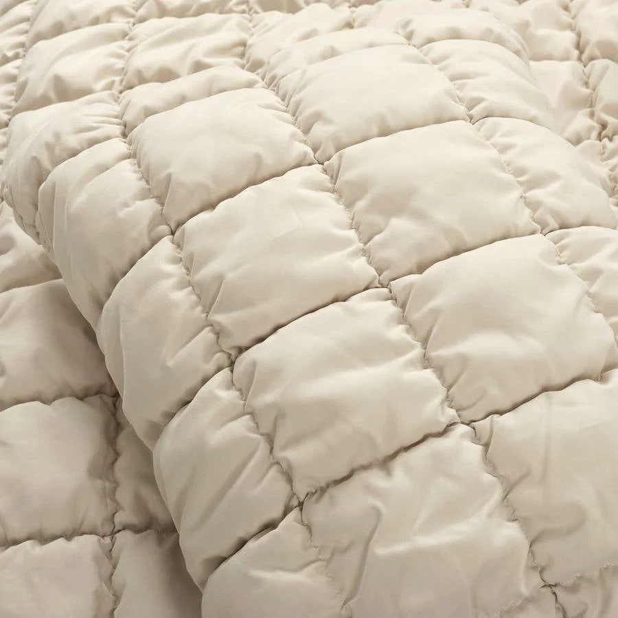 Twin/XL Soft Lightweight Puff Textured 2-Piece Comforter Set in Neutral Tan - Image 3