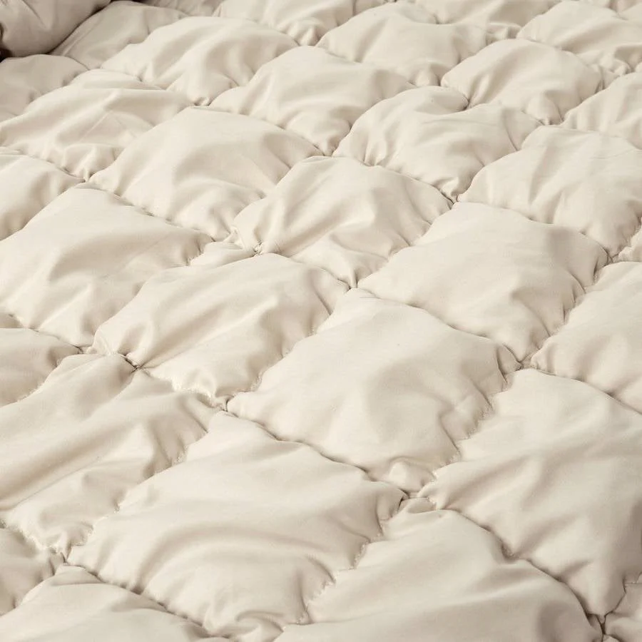 Twin/XL Soft Lightweight Puff Textured 2-Piece Comforter Set in Neutral Tan - Image 5