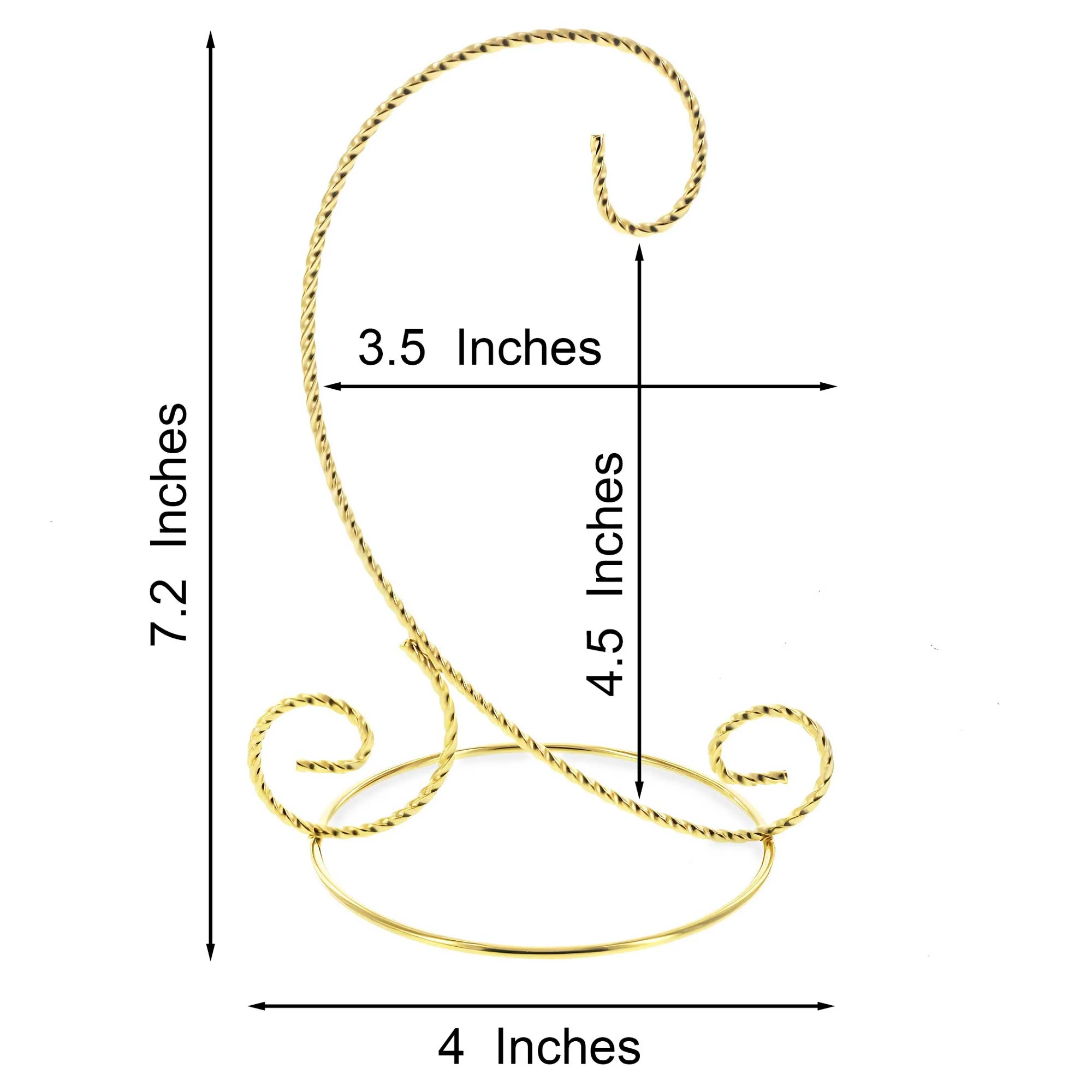 Twisted Wire Gold Metal Ornament Stand Display 7.2 Inches (Taiwan) - Image 3