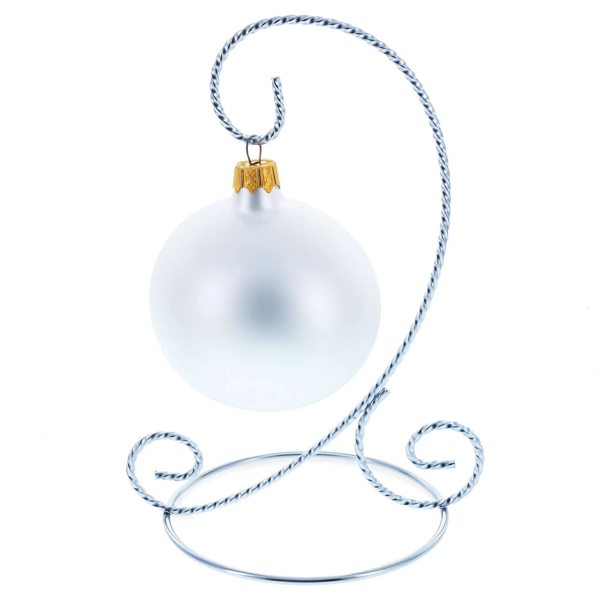 Twisted Wire Silver Metal Ornament Stand Display 7.2 Inches (Taiwan) - Image 2