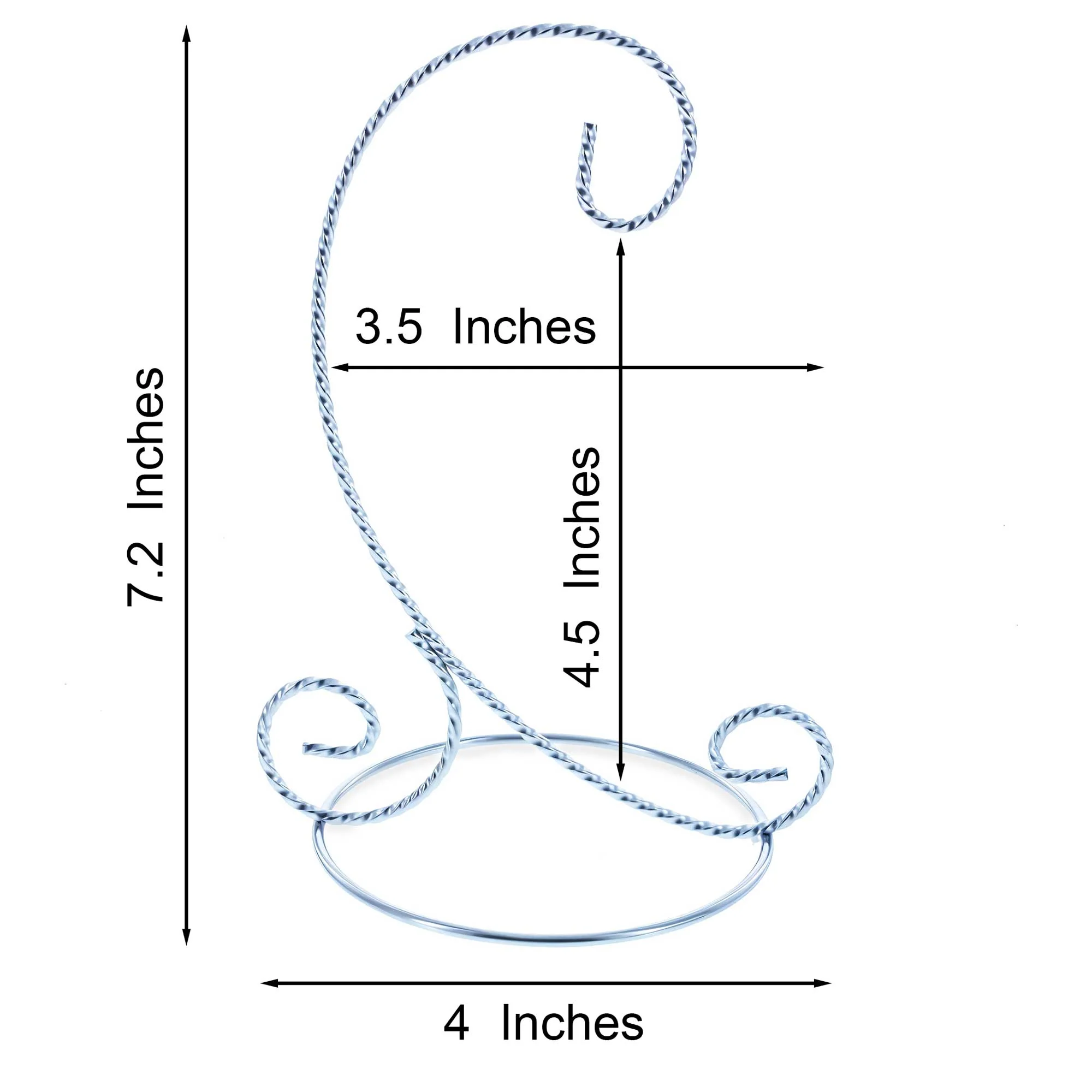 Twisted Wire Silver Metal Ornament Stand Display 7.2 Inches (Taiwan) - Image 3