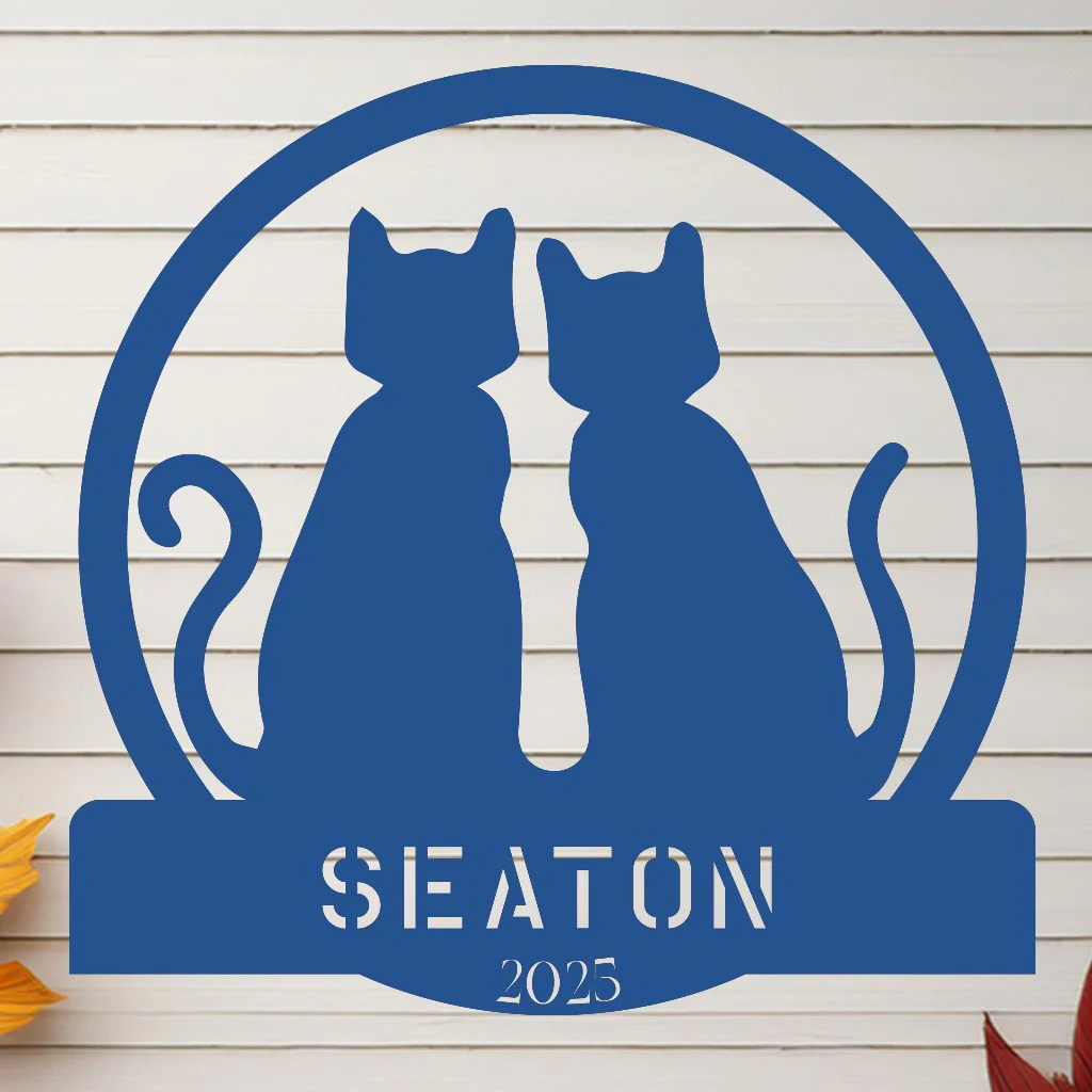 Two Cats w Name Sign - Image 4