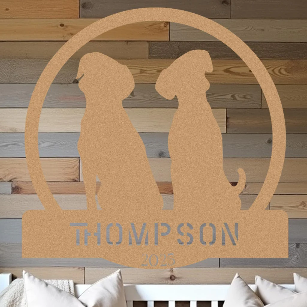 Two Dogs w Name Sign - Image 3
