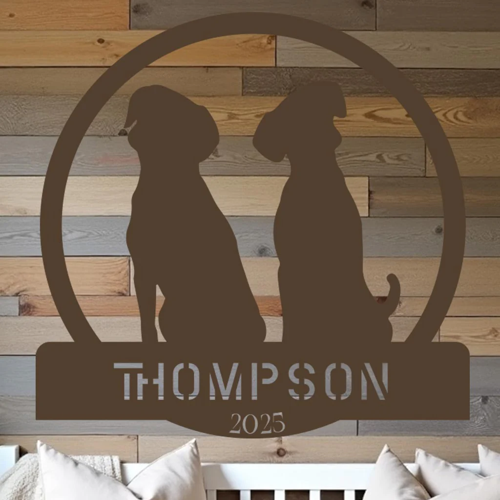 Two Dogs w Name Sign - Image 5