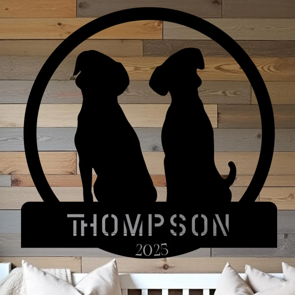 Two Dogs w Name Sign - Image 6