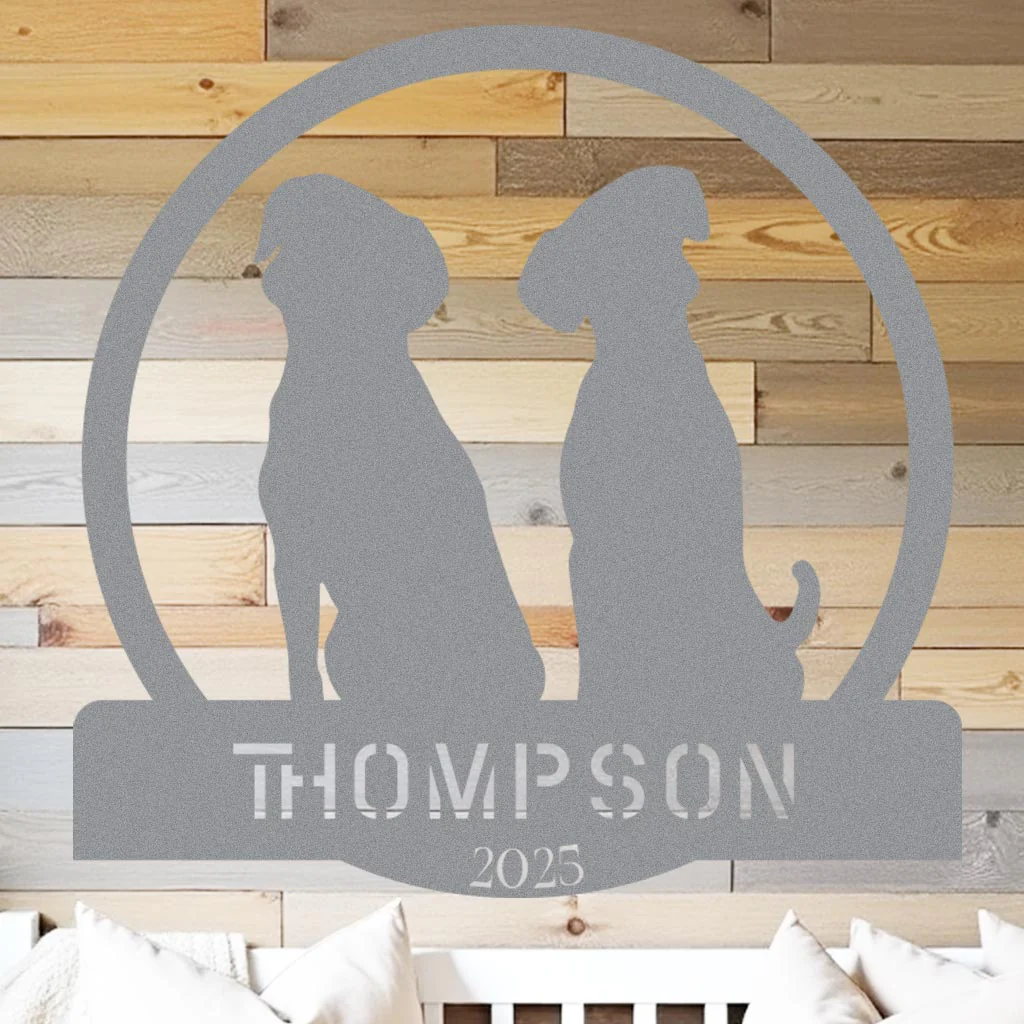 Two Dogs w Name Sign - Image 7