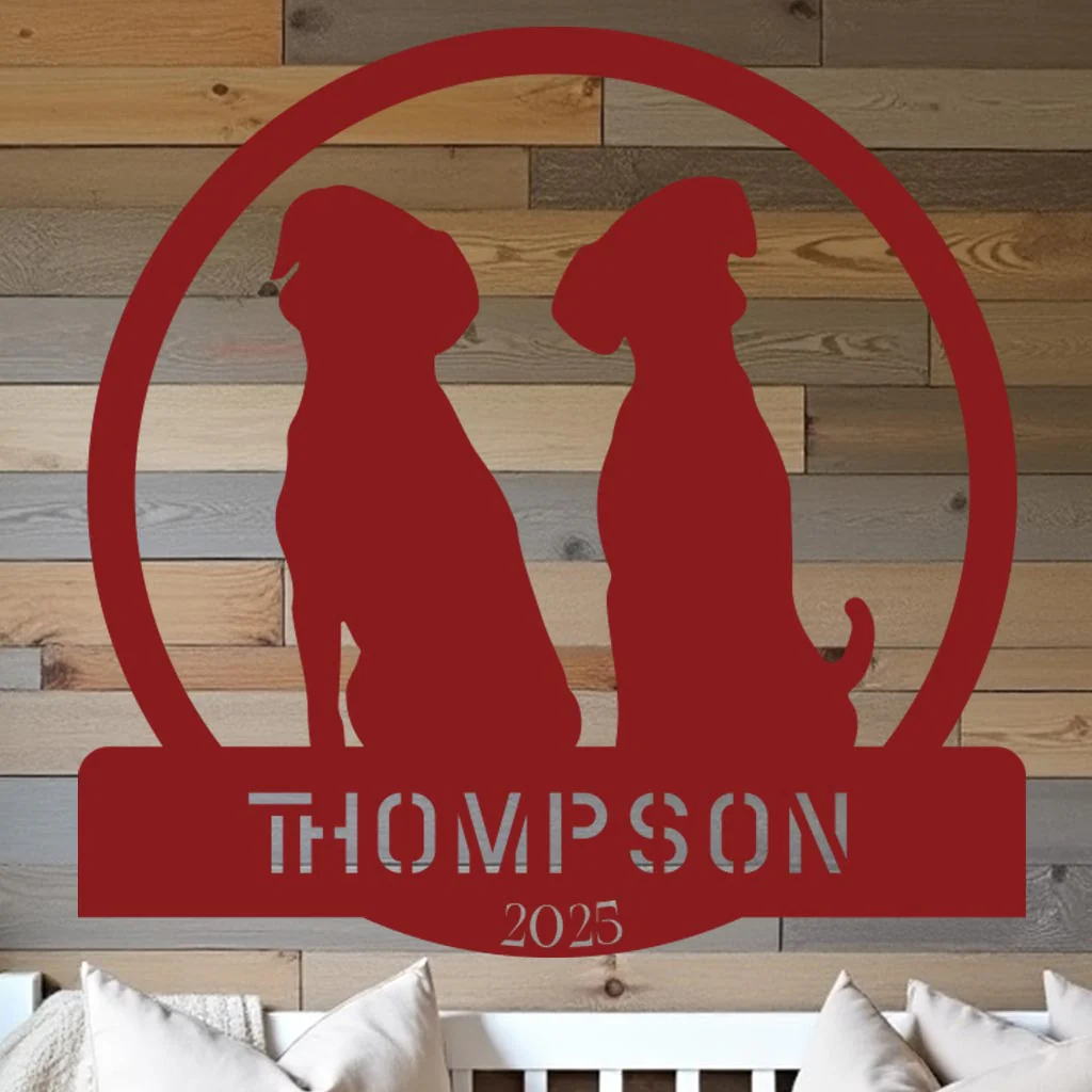 Two Dogs w Name Sign - Image 9