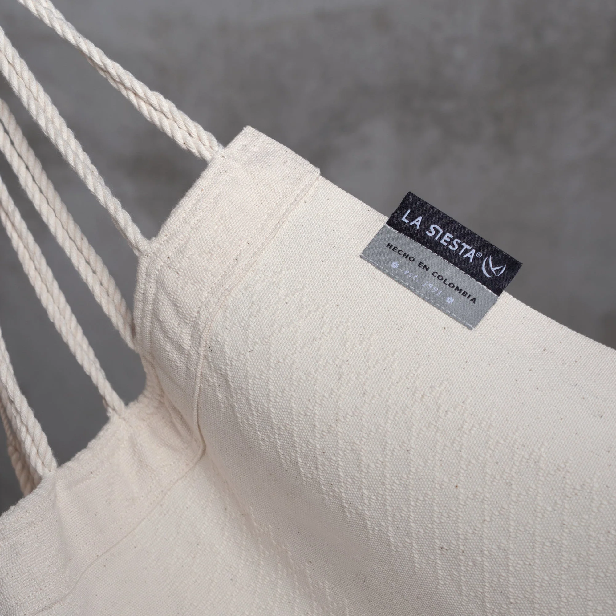 Udine Organic Latte - Organic Cotton Hammock Chair with FSC® certified Eucalyptus Stand - Image 5