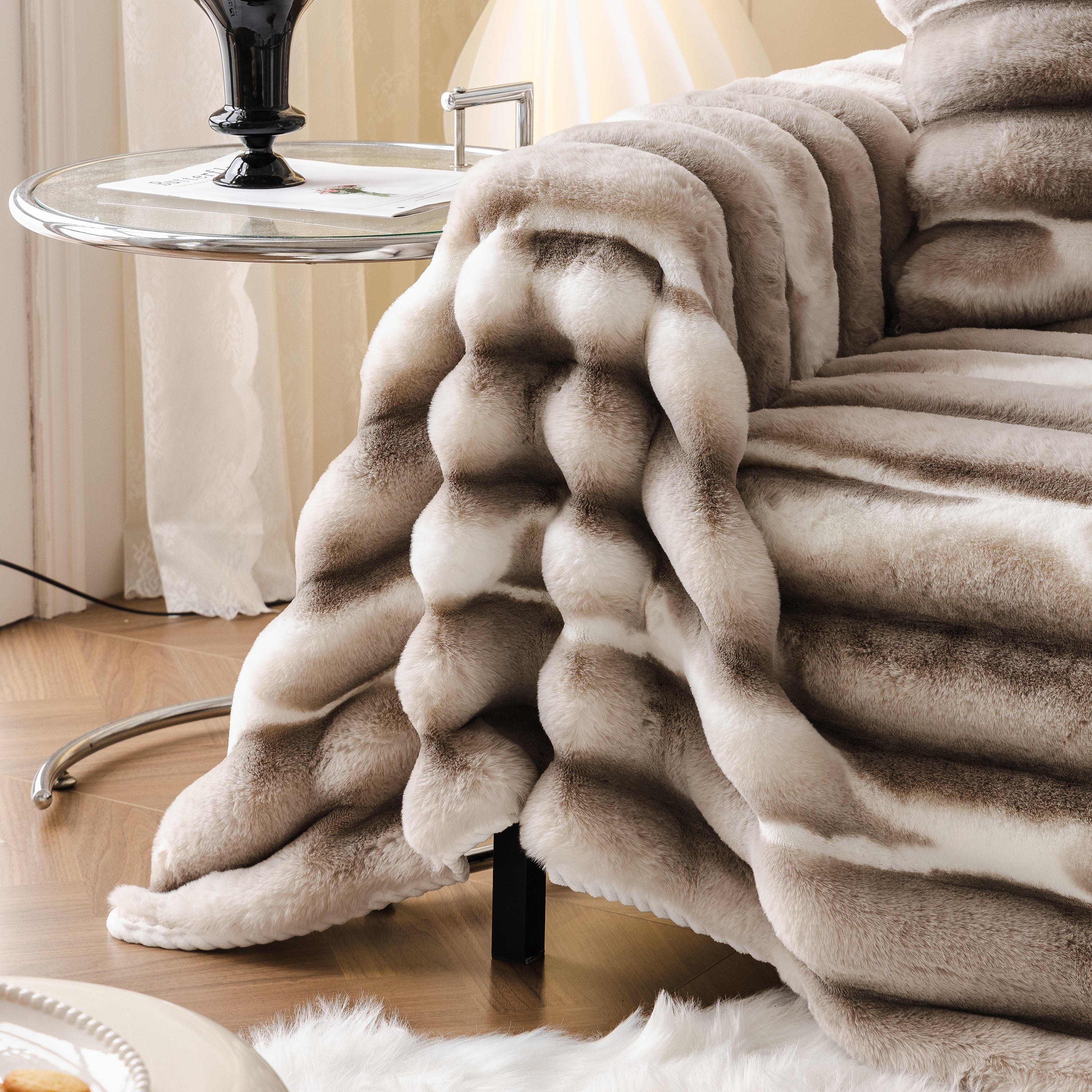 Ultra Soft Faux Fur Couch Cover – Large, Fluffy, and Elegant Sofa Throw Blanket - Image 107