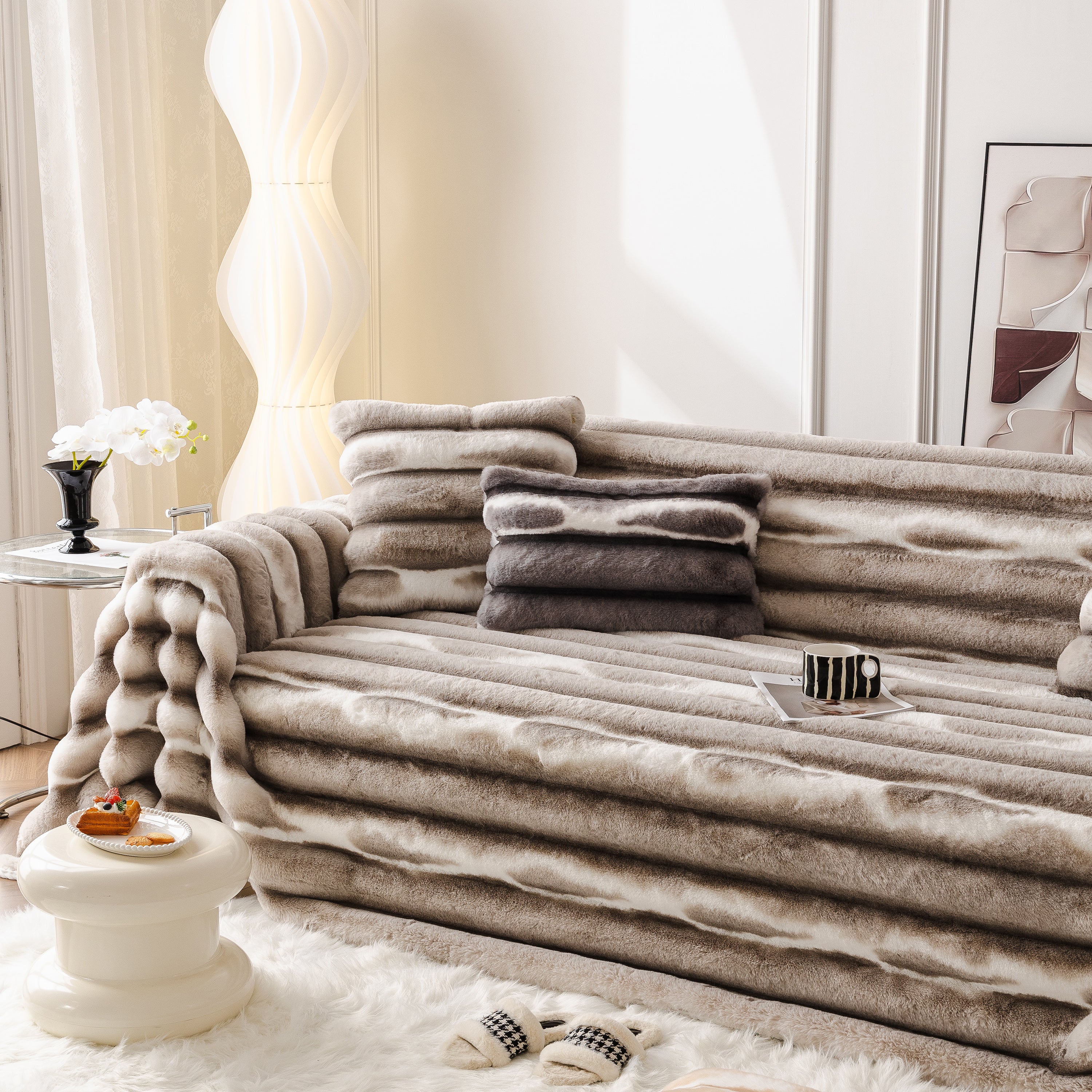Ultra Soft Faux Fur Couch Cover – Large, Fluffy, and Elegant Sofa Throw Blanket - Image 109