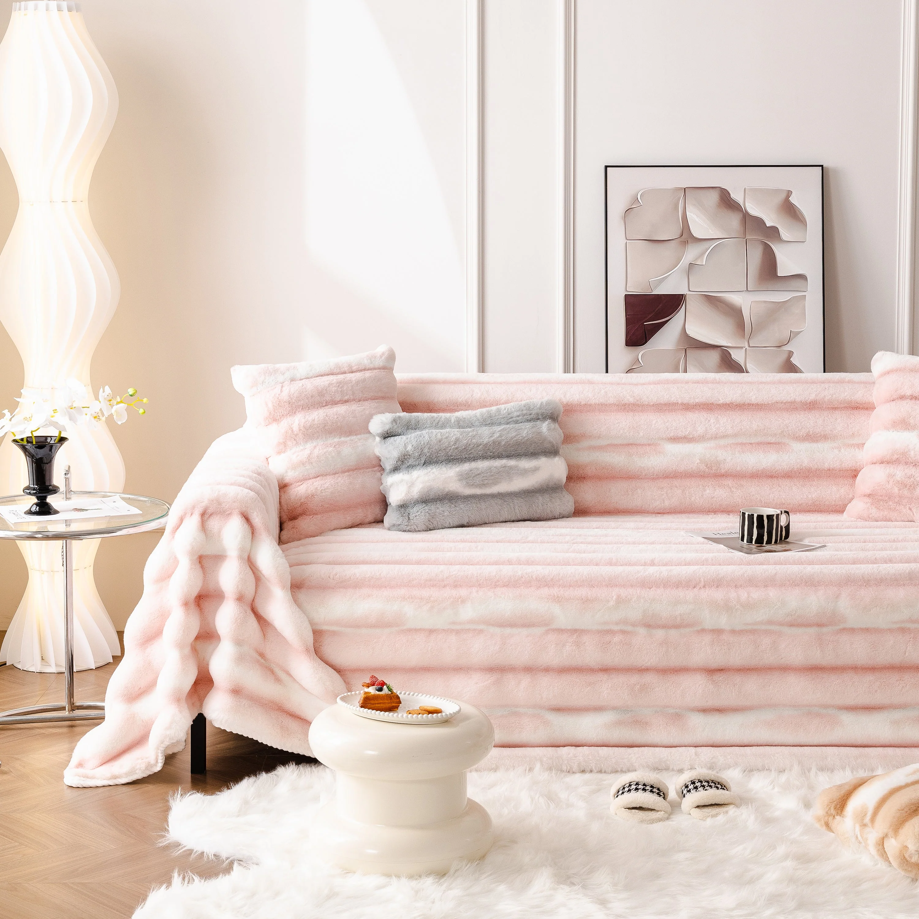 Ultra Soft Faux Fur Couch Cover – Large, Fluffy, and Elegant Sofa Throw Blanket - Image 123