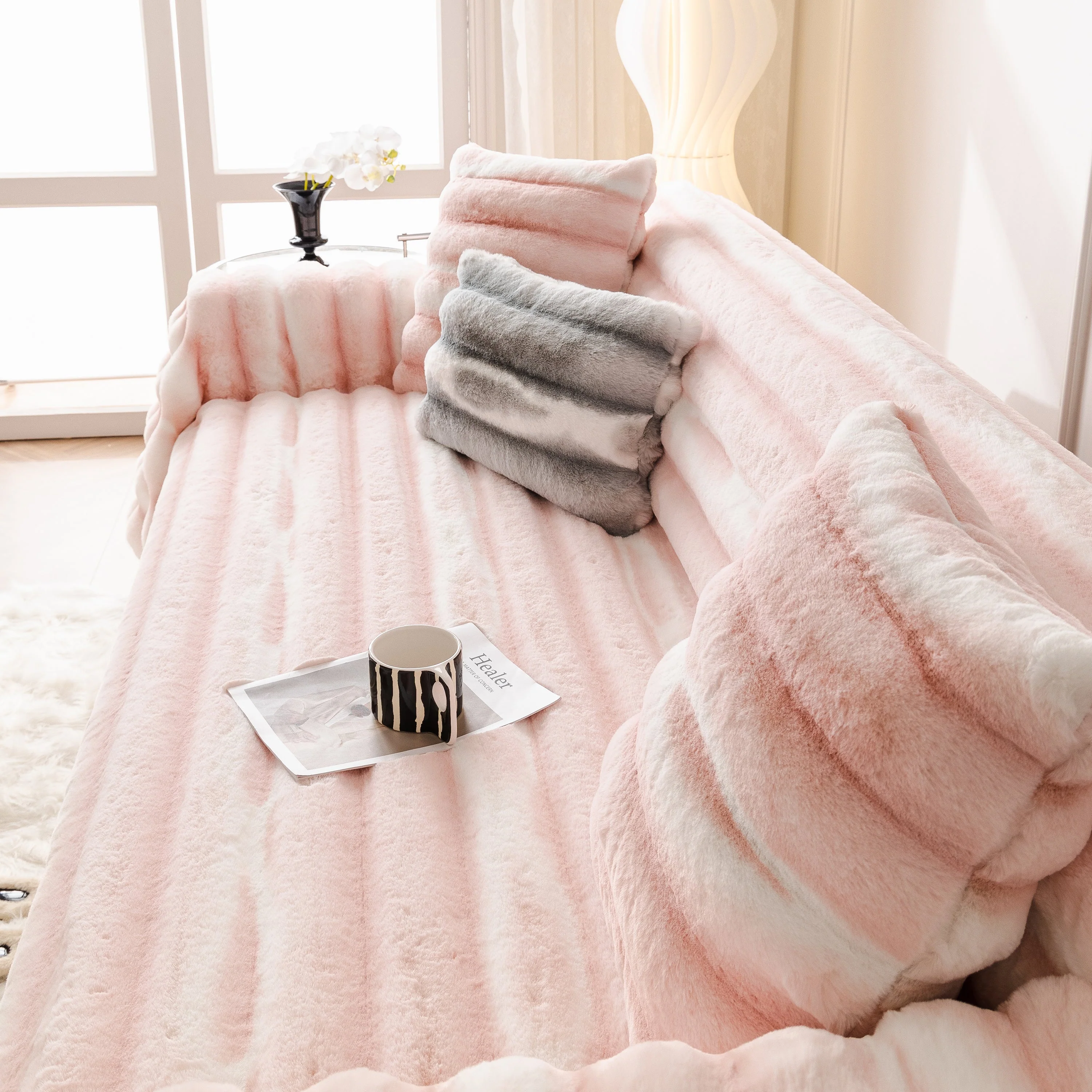 Ultra Soft Faux Fur Couch Cover – Large, Fluffy, and Elegant Sofa Throw Blanket - Image 133