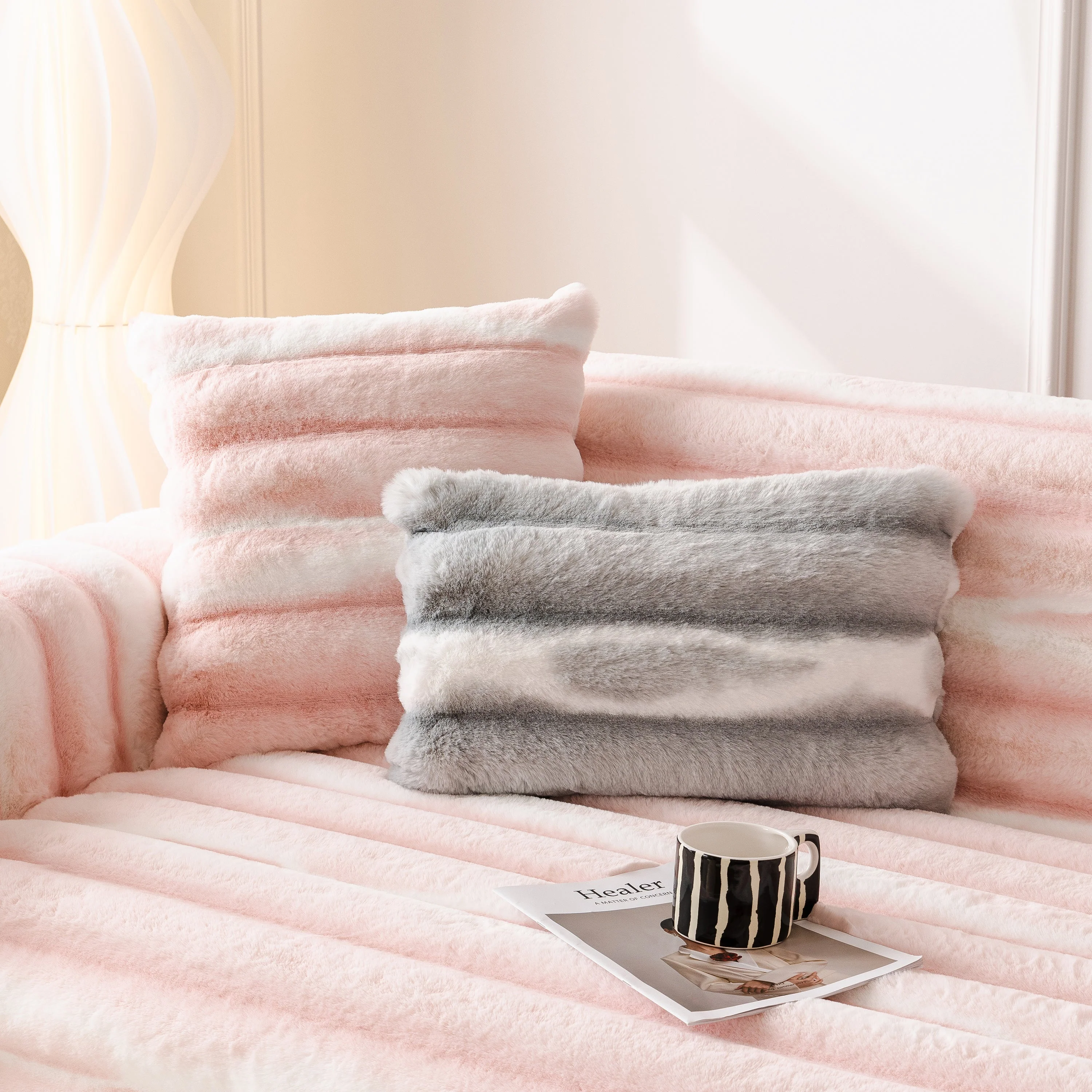 Ultra Soft Faux Fur Couch Cover – Large, Fluffy, and Elegant Sofa Throw Blanket - Image 144