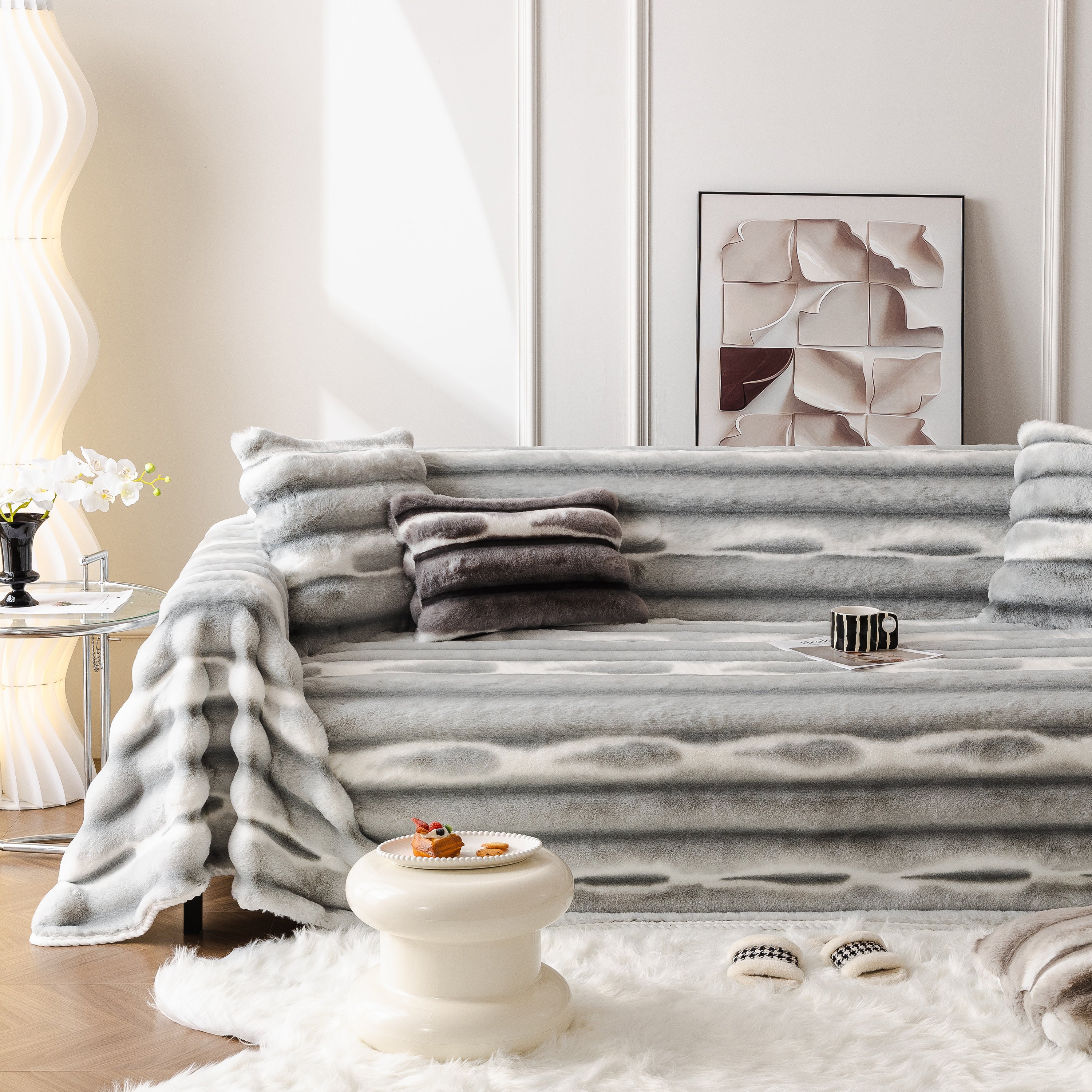 Ultra Soft Faux Fur Couch Cover – Large, Fluffy, and Elegant Sofa Throw Blanket - Image 15