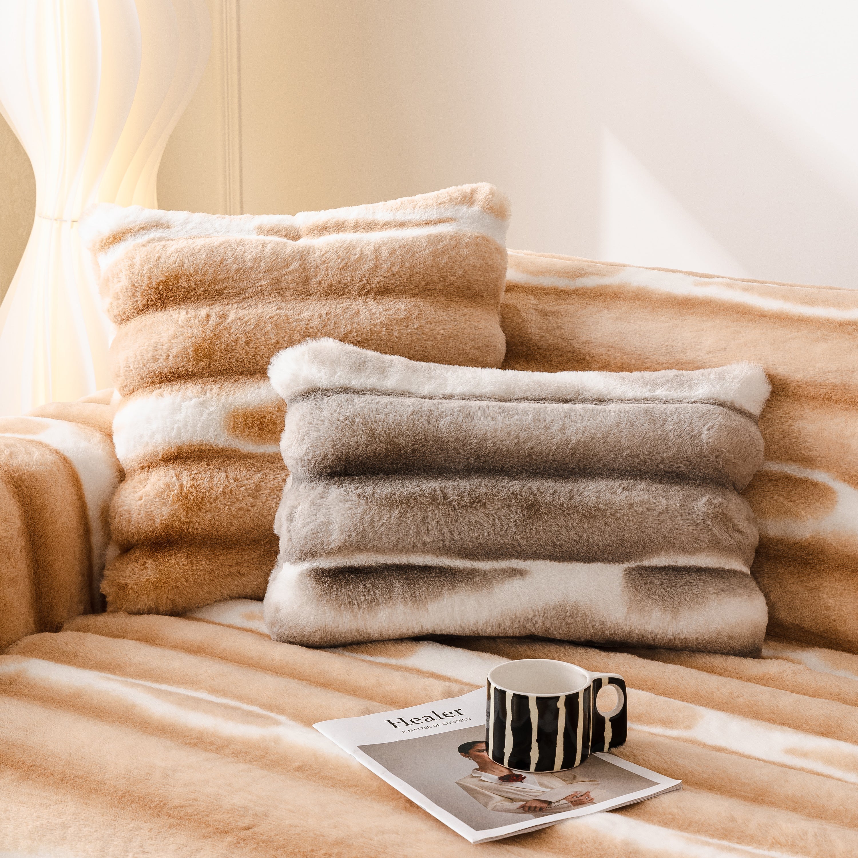 Ultra Soft Faux Fur Couch Cover – Large, Fluffy, and Elegant Sofa Throw Blanket - Image 177