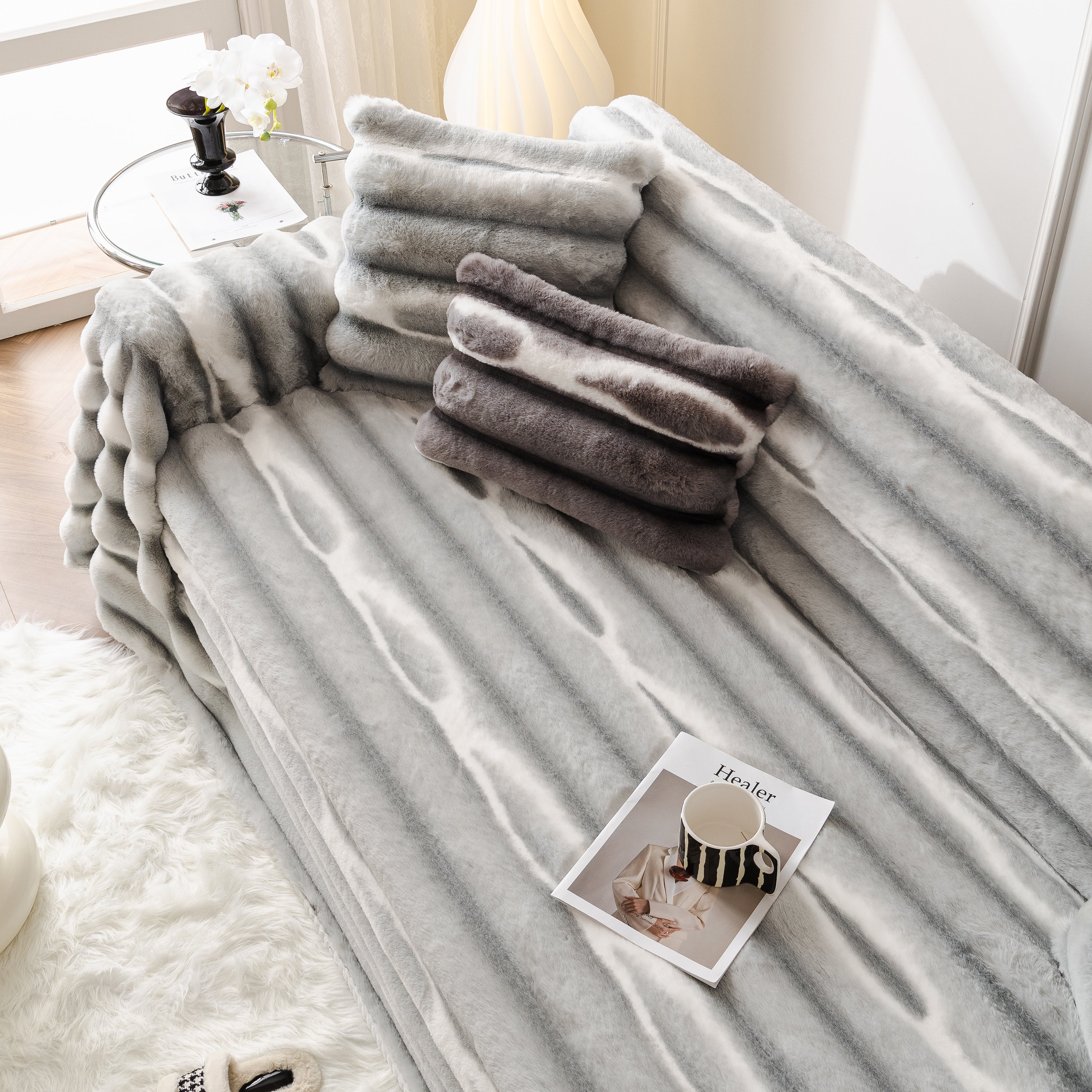 Ultra Soft Faux Fur Couch Cover – Large, Fluffy, and Elegant Sofa Throw Blanket - Image 33