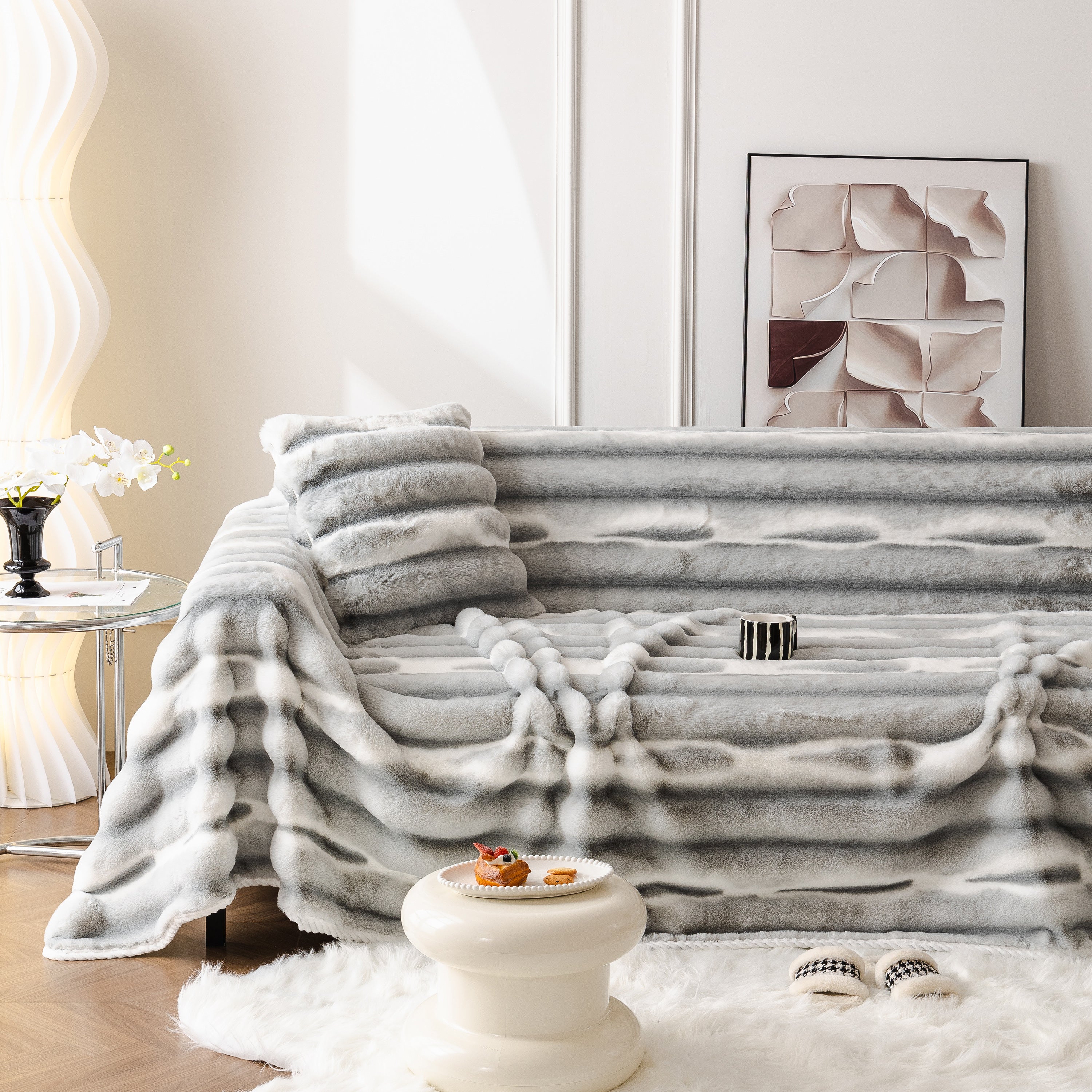 Ultra Soft Faux Fur Couch Cover – Large, Fluffy, and Elegant Sofa Throw Blanket - Image 40