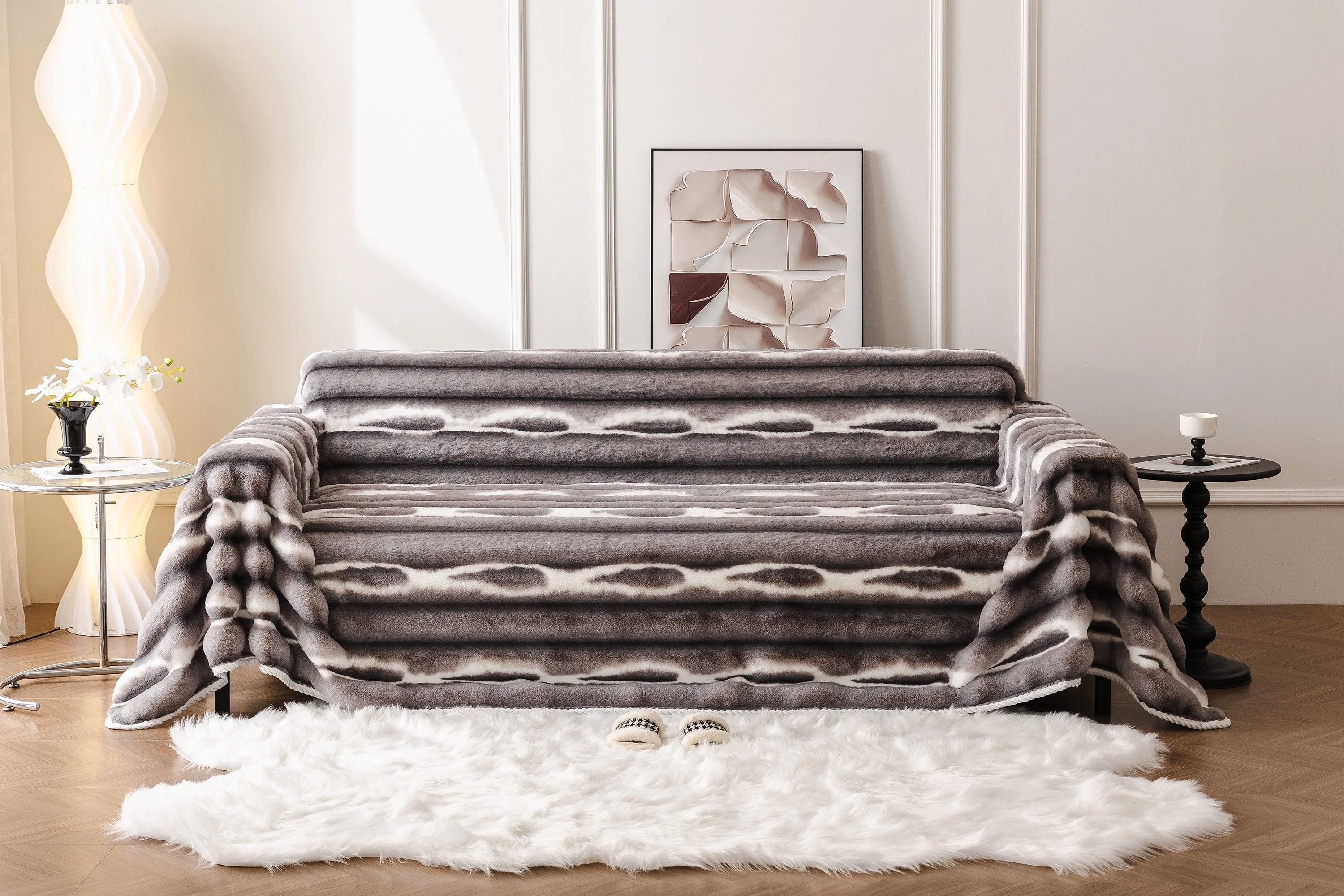 Ultra Soft Faux Fur Couch Cover – Large, Fluffy, and Elegant Sofa Throw Blanket - Image 75