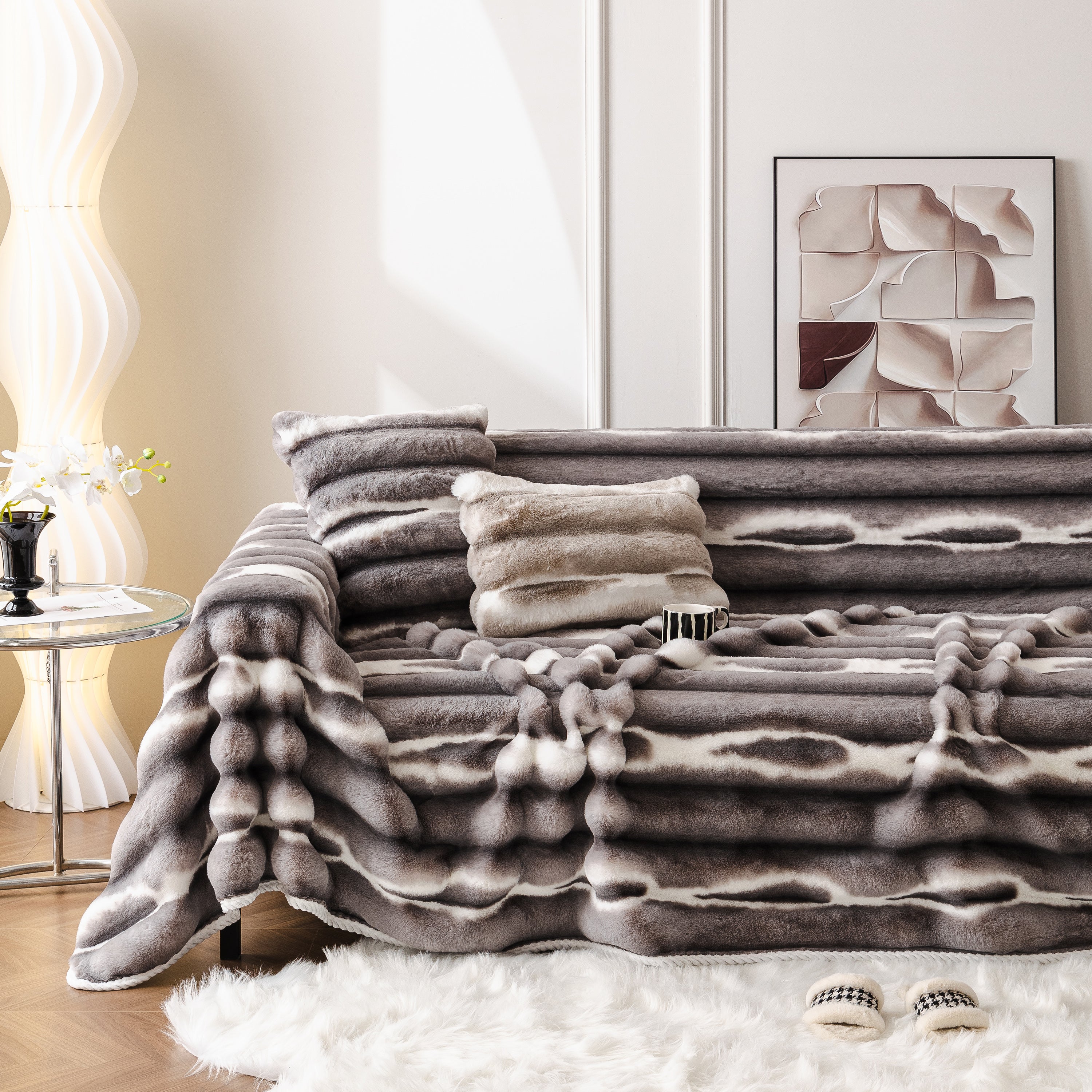Ultra Soft Faux Fur Couch Cover – Large, Fluffy, and Elegant Sofa Throw Blanket - Image 78