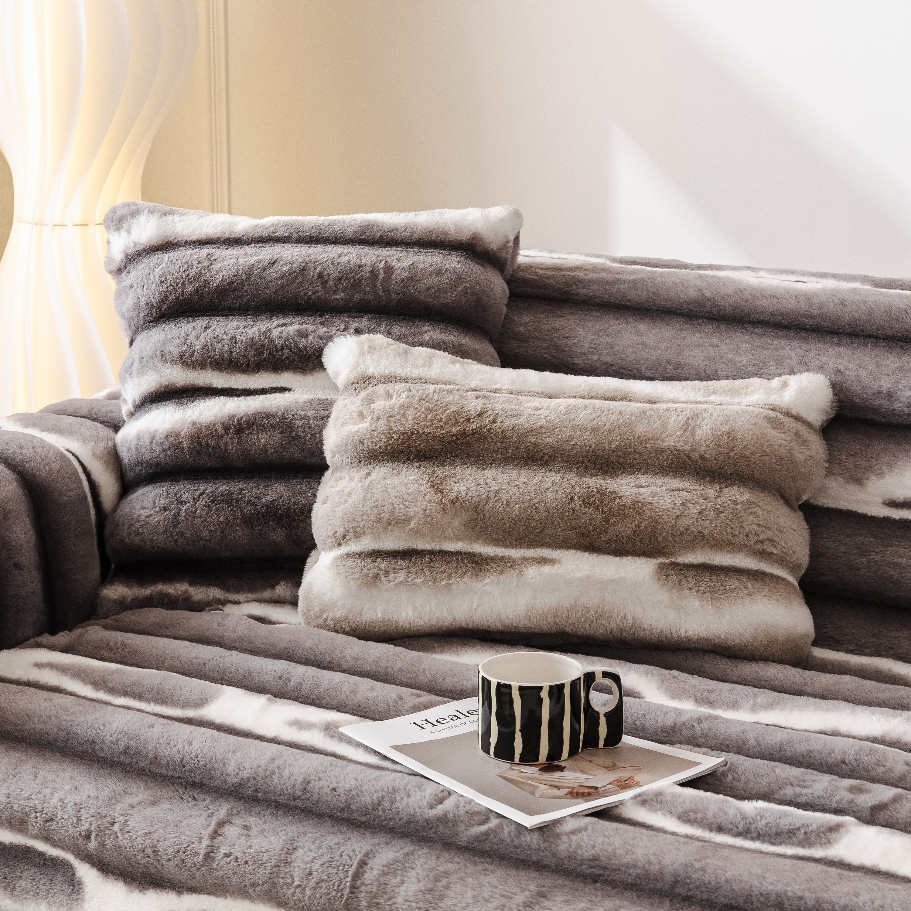 Ultra Soft Faux Fur Couch Cover – Large, Fluffy, and Elegant Sofa Throw Blanket - Image 80