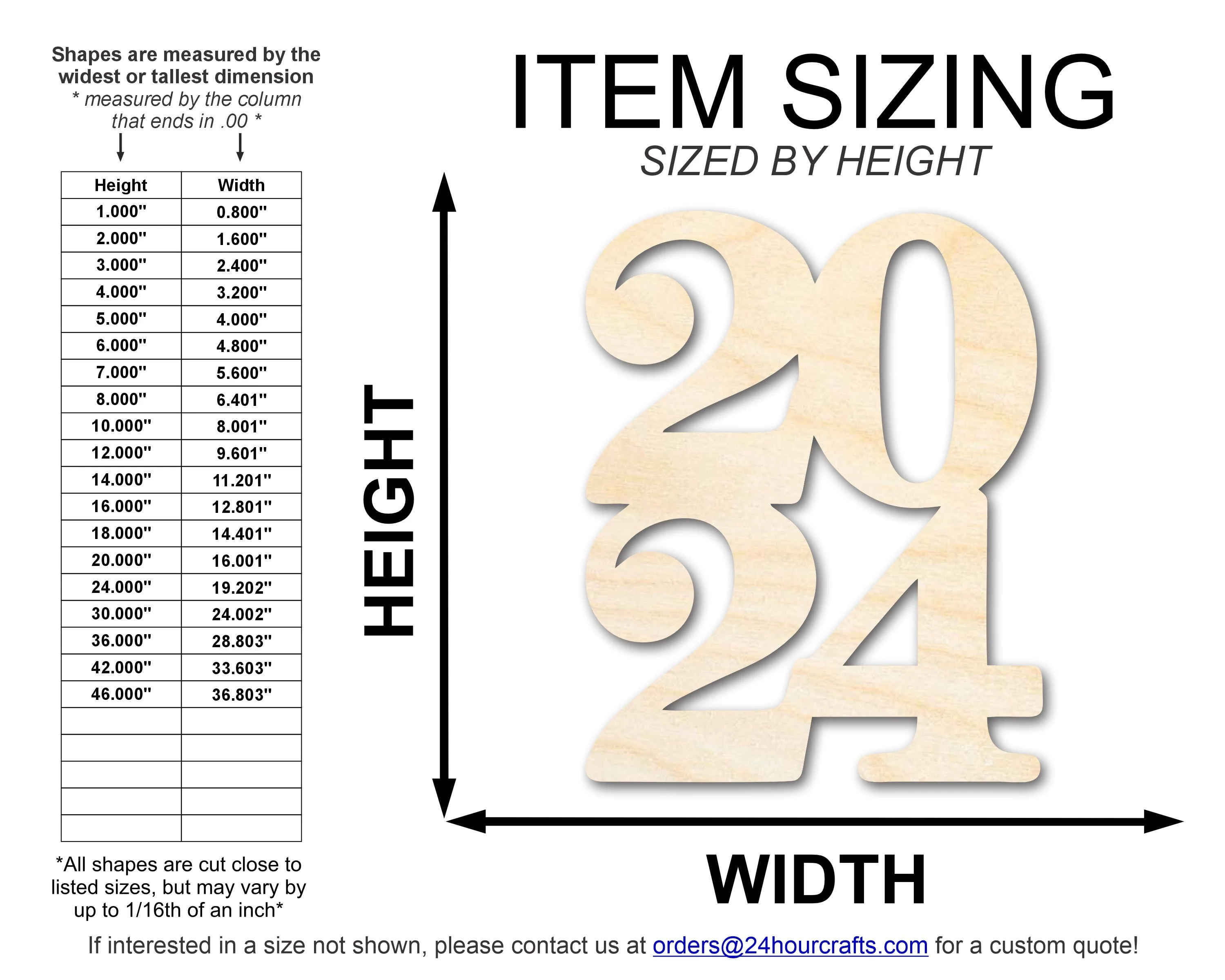 Unfinished 2024 Cutout Graduation Shape | DIY Craft Cutout | up to 46" DIY - Image 2