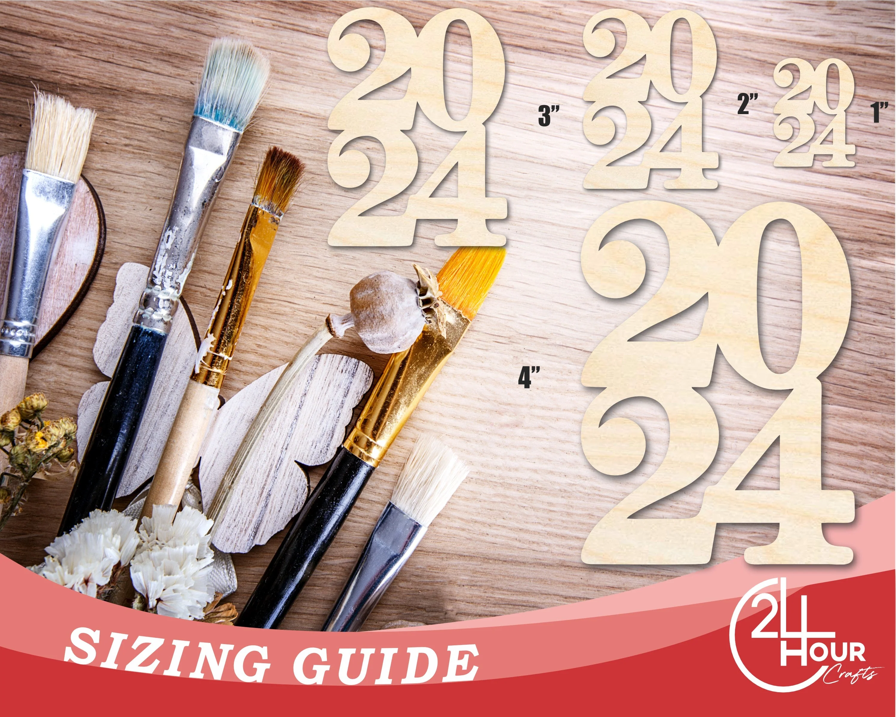 Unfinished 2024 Cutout Graduation Shape | DIY Craft Cutout | up to 46" DIY - Image 3
