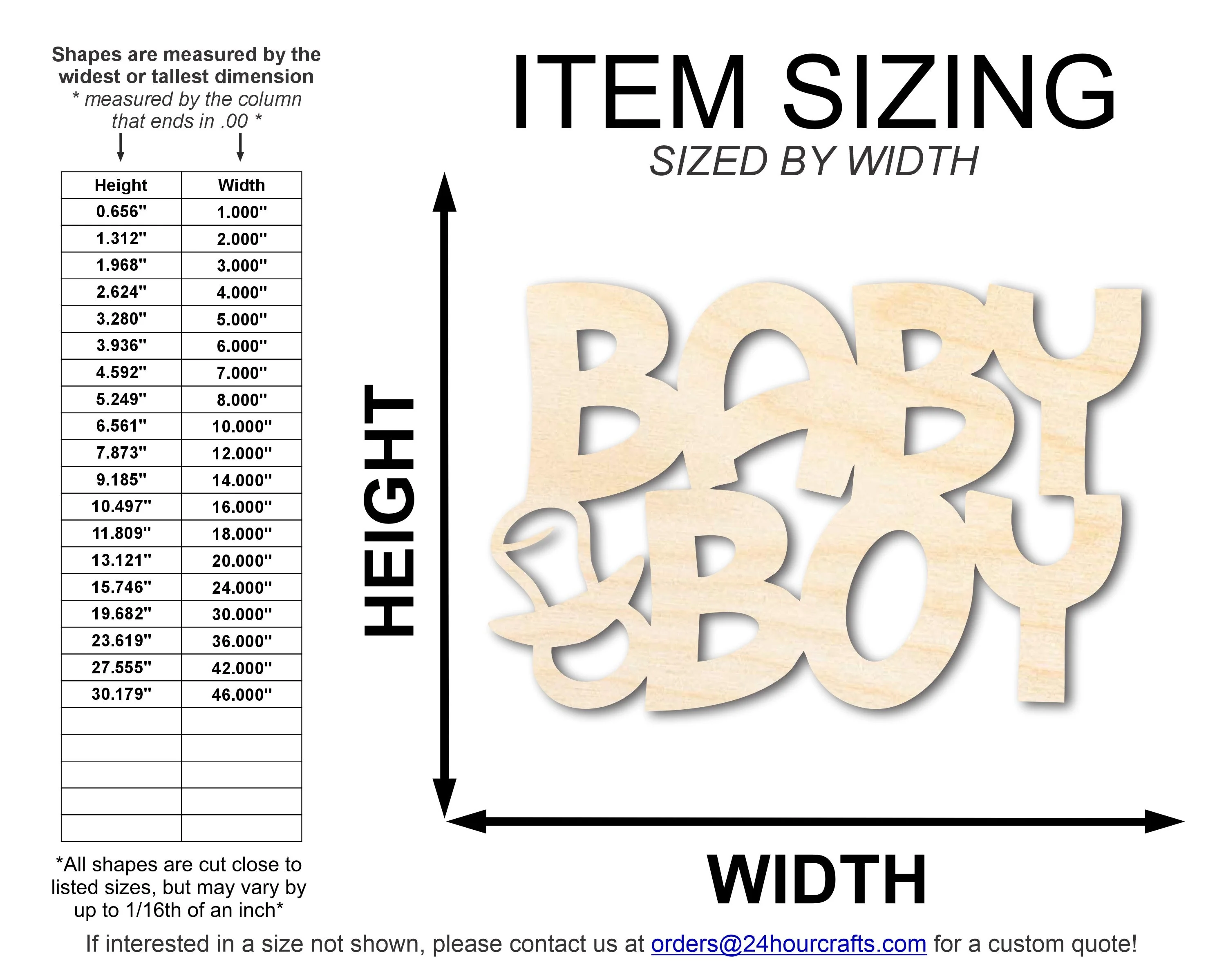 Unfinished Baby Boy Sign Shape | DIY Craft Cutout | up to 46" DIY - Image 2