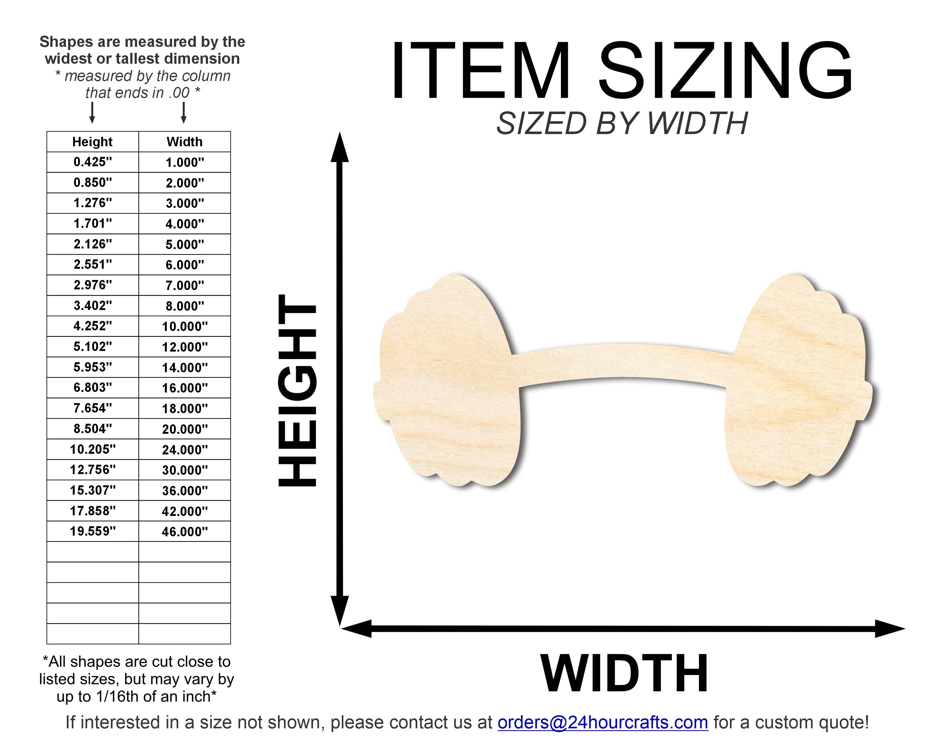Unfinished Barbell Shape | DIY Craft Cutout | up to 46" DIY - Image 2