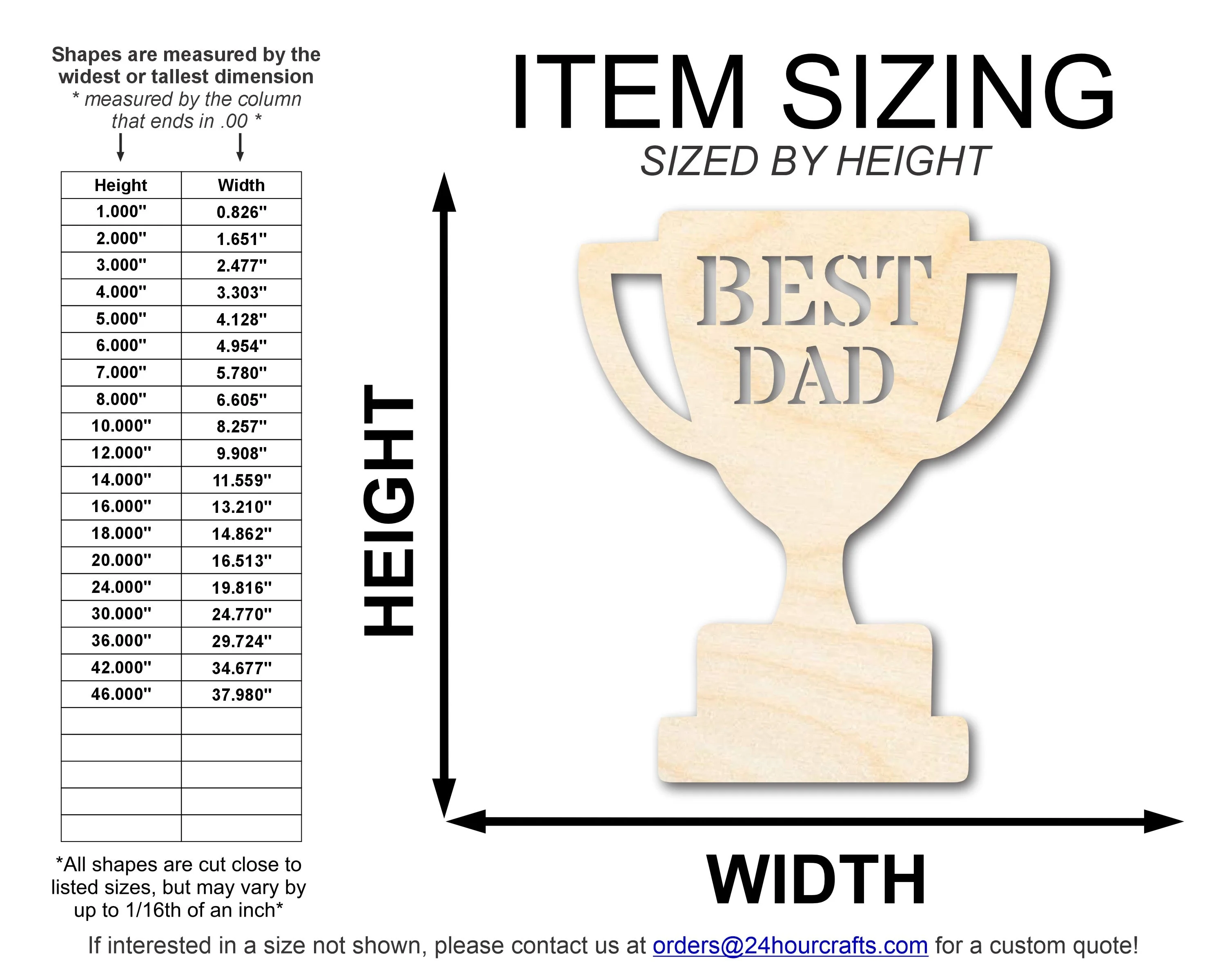 Unfinished Best Dad Trophy Shape | DIY Craft Cutout | up to 46" DIY - Image 2