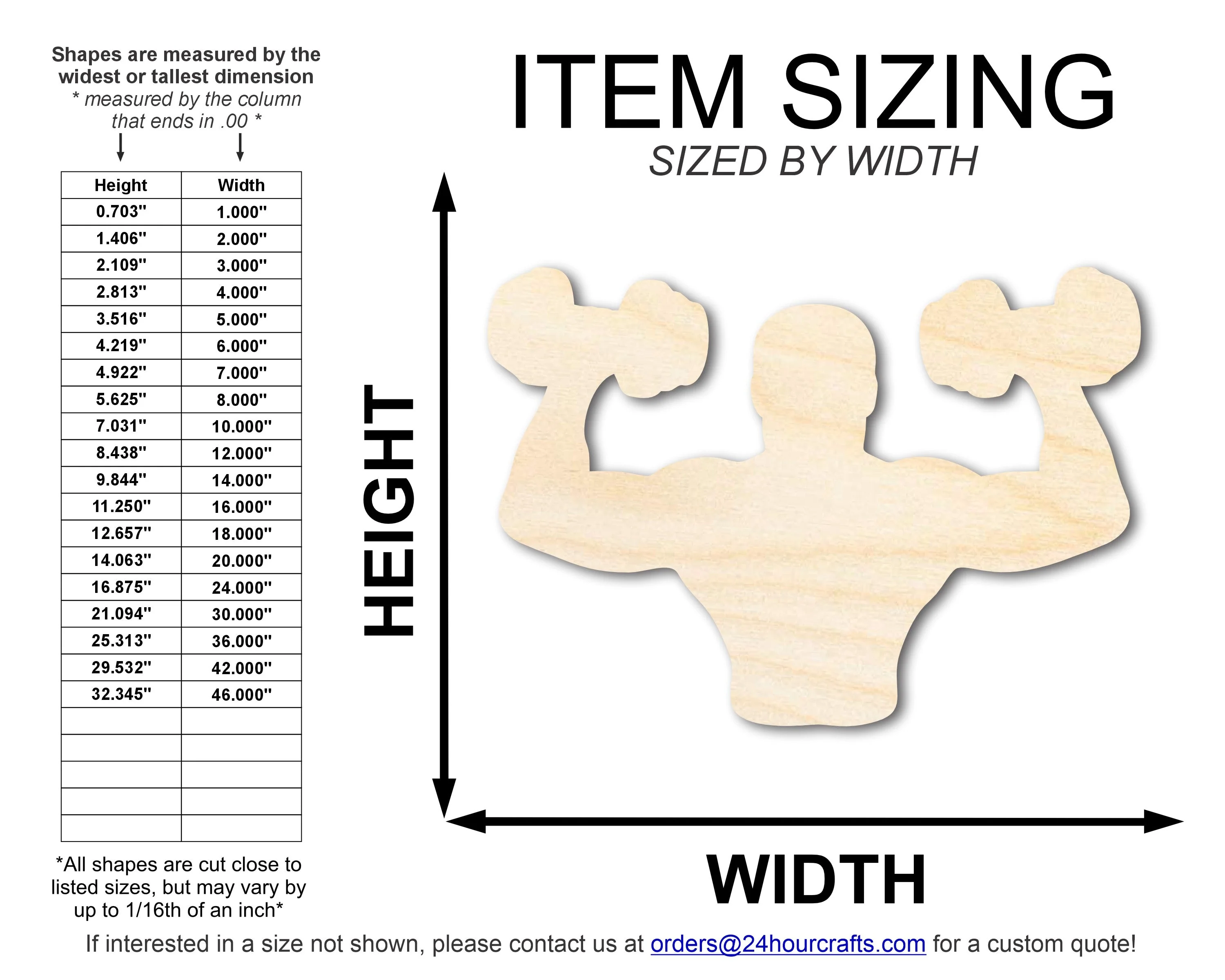 Unfinished Body Builder Shape | DIY Craft Cutout | up to 46" DIY - Image 2