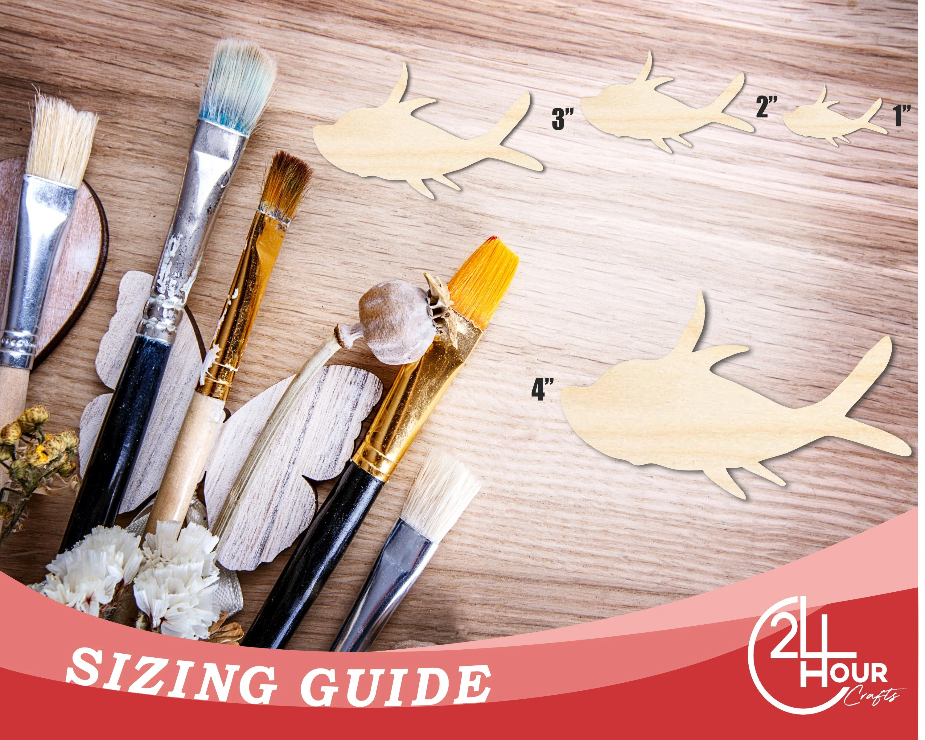 Unfinished Cartoon Fish Wood Cutout Shape | DIY Craft Cutout | up to 46" DIY - Image 3
