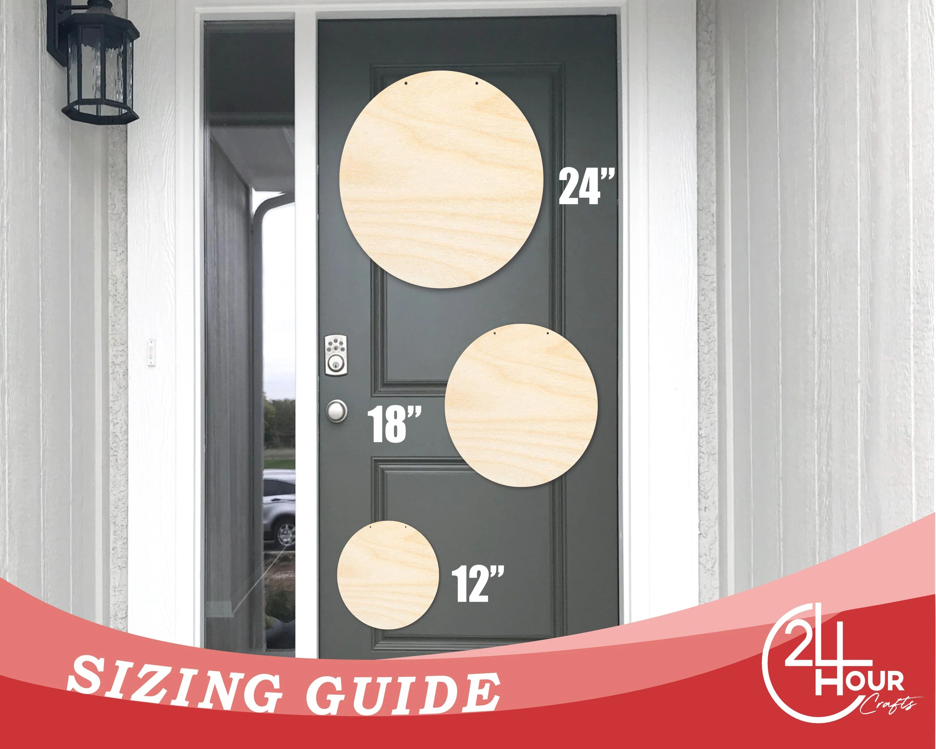 Unfinished Circle Door Hanger | DIY Craft Cutout | Door Hanger | up to 46" DIY - Image 3