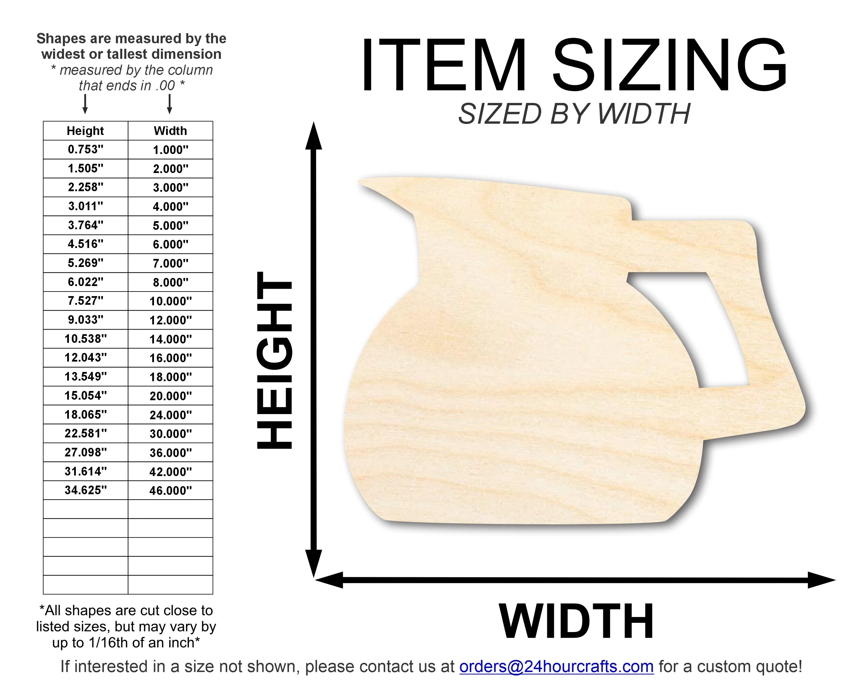 Unfinished Coffee Pot Shape | Craft Cutout | up to 46" DIY - Image 2
