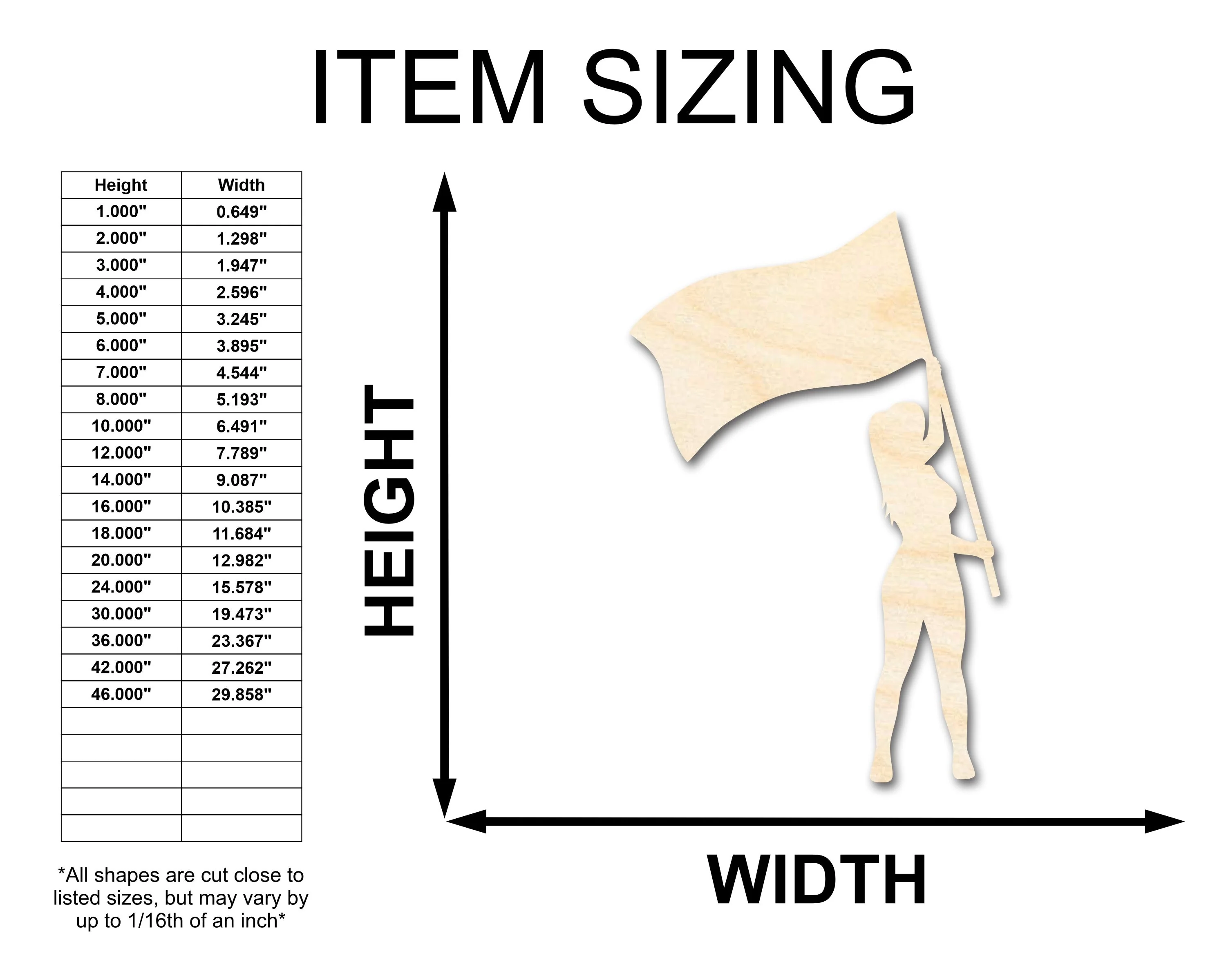 Unfinished Color Guard Shape | Craft Cutout | up to 46" DIY - Image 2