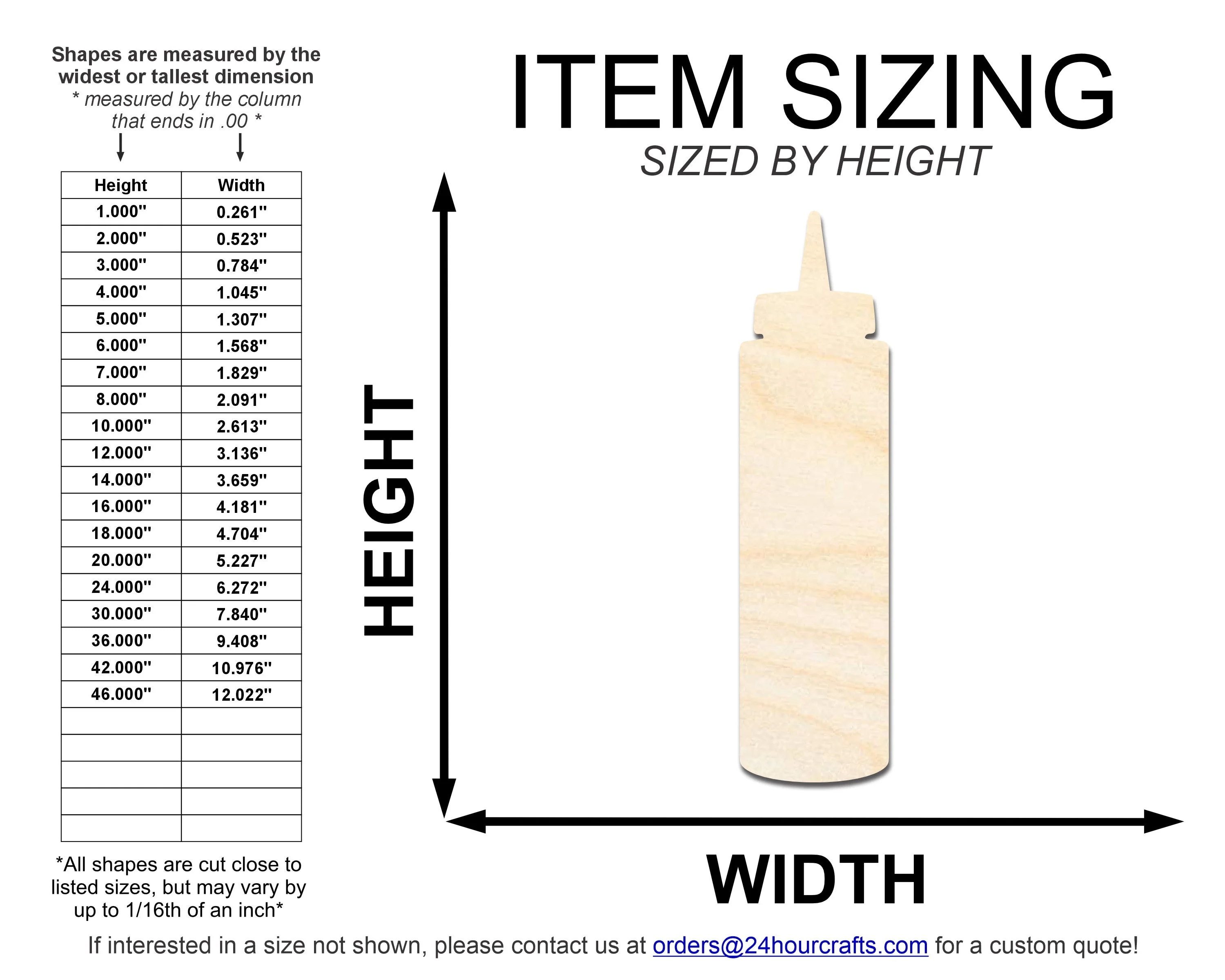 Unfinished Condiment Bottle Shape | DIY Craft Cutout | up to 46" DIY - Image 2