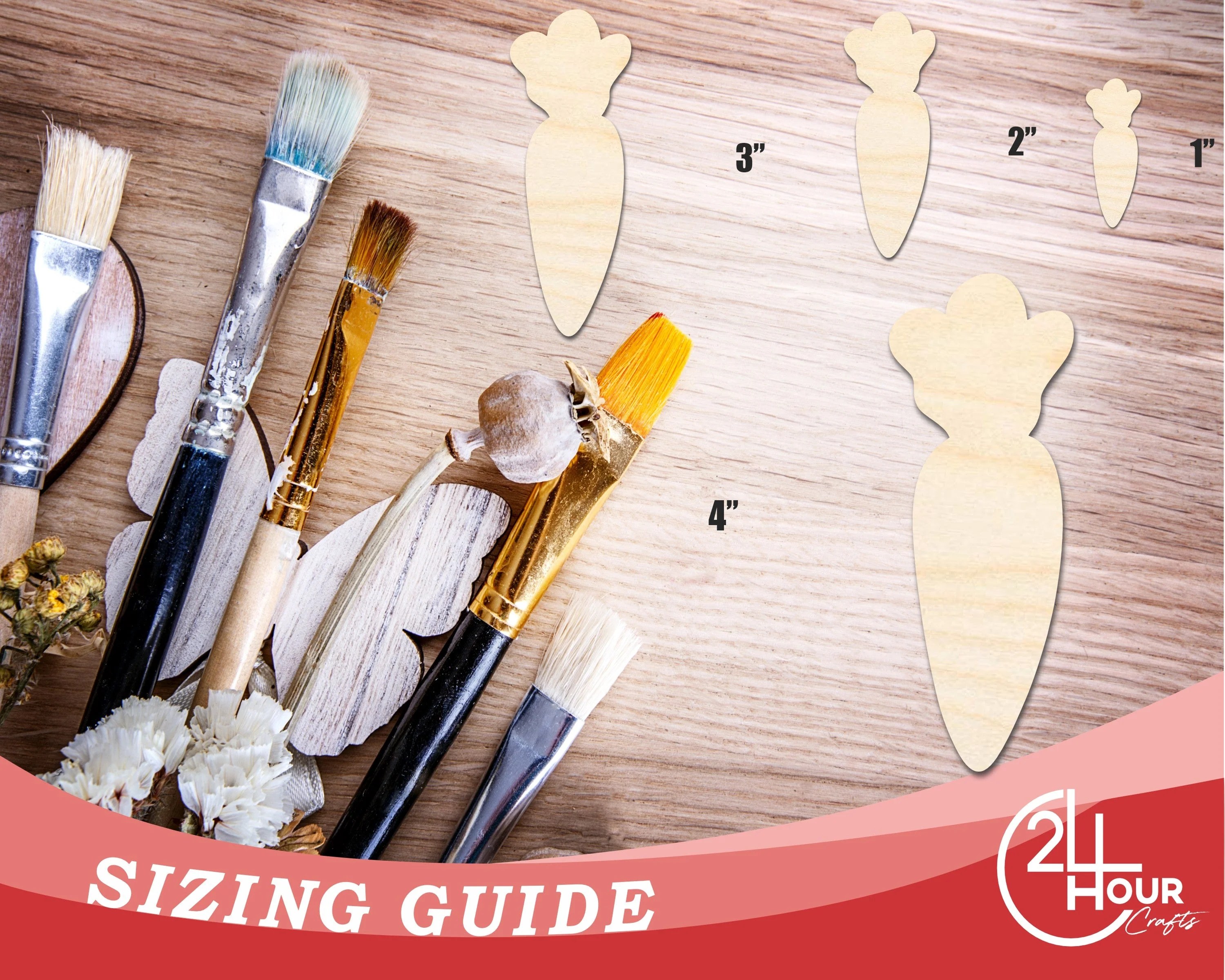 Unfinished Cute Carrot Shape | Easter | DIY Craft Cutout | up to 46" DIY - Image 3