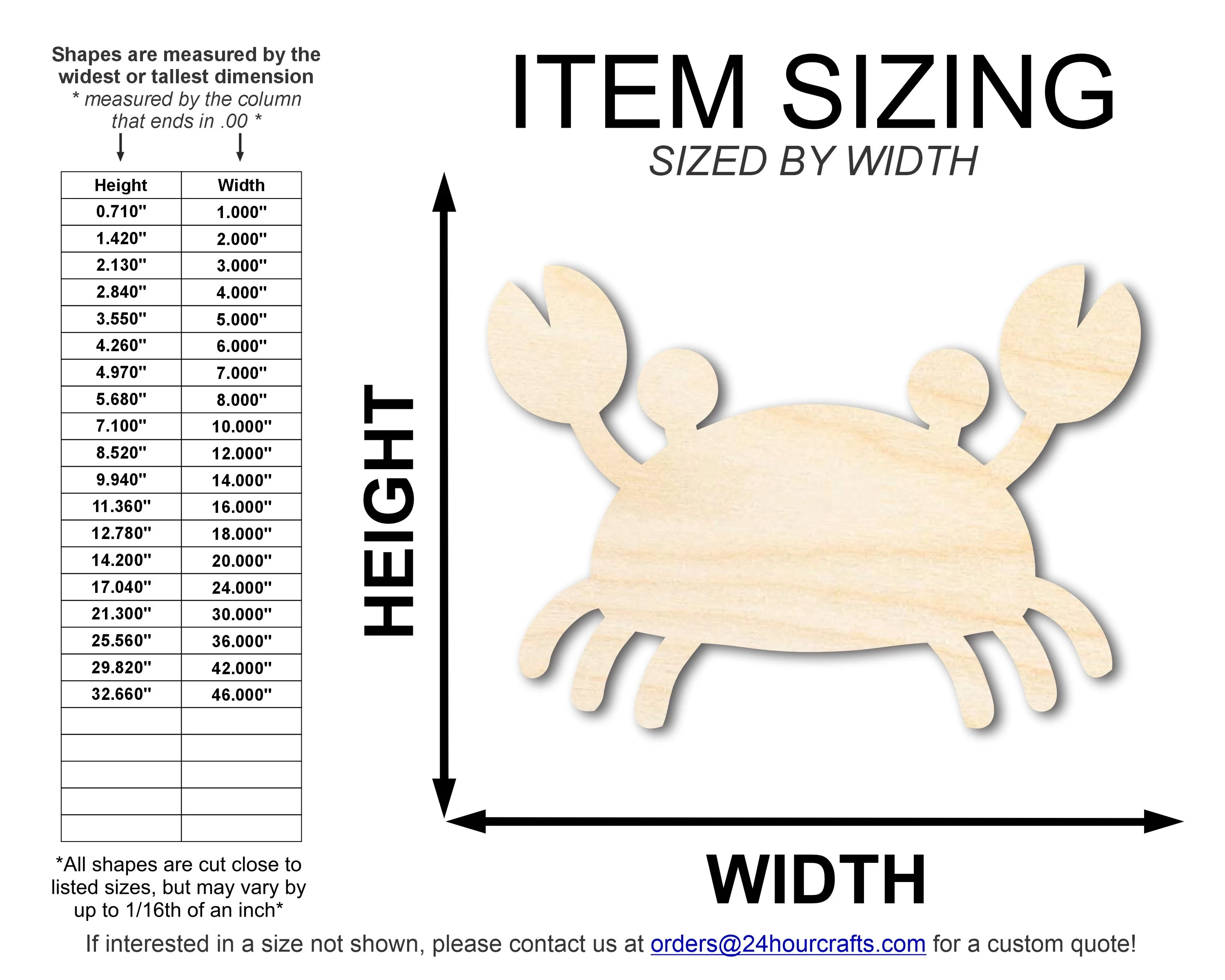 Unfinished Cute Crab Shape | DIY Craft Cutout | up to 46" DIY - Image 2