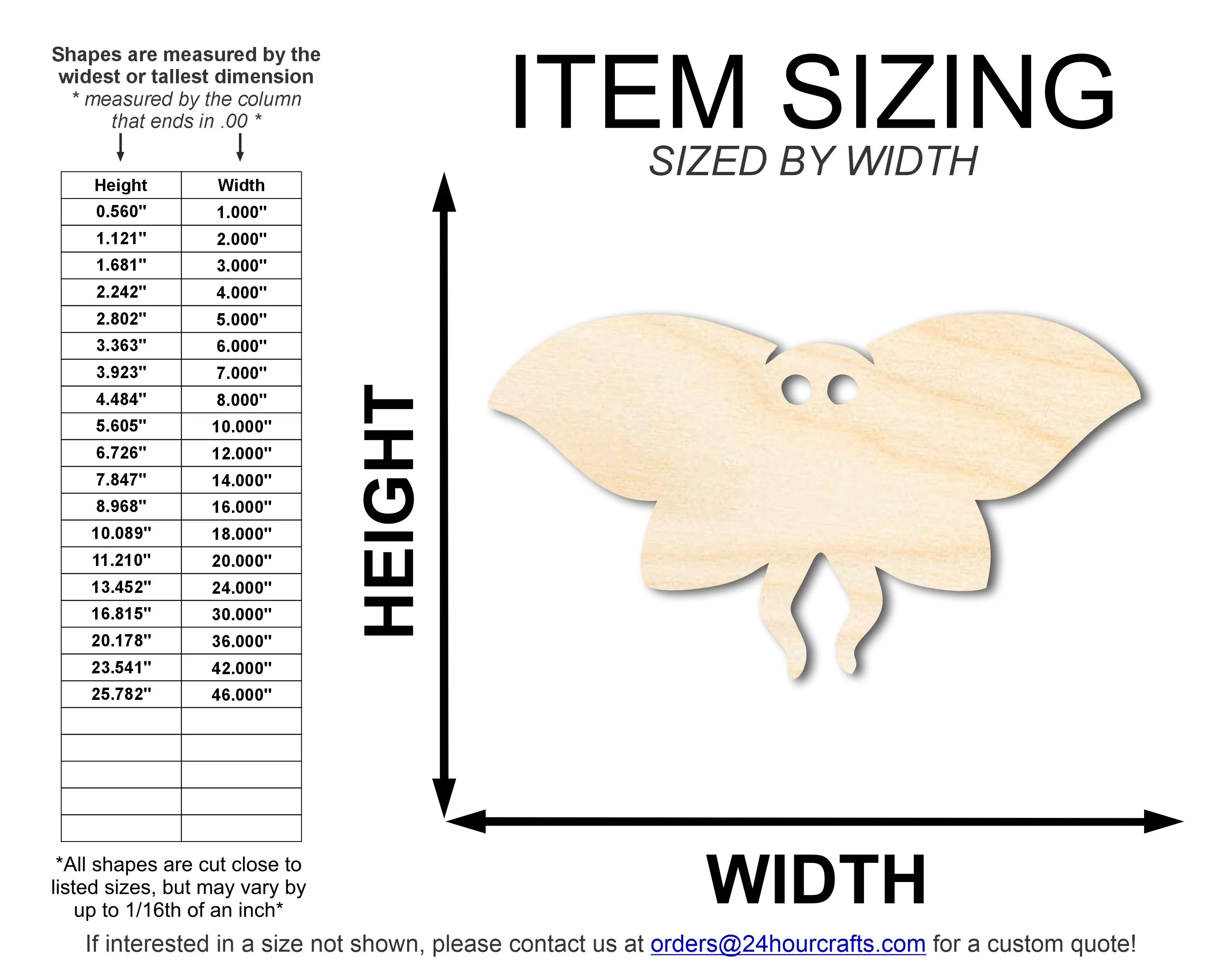 Unfinished Cute Mothman Shape | Halloween Craft Cutout | up to 46" DIY - Image 2