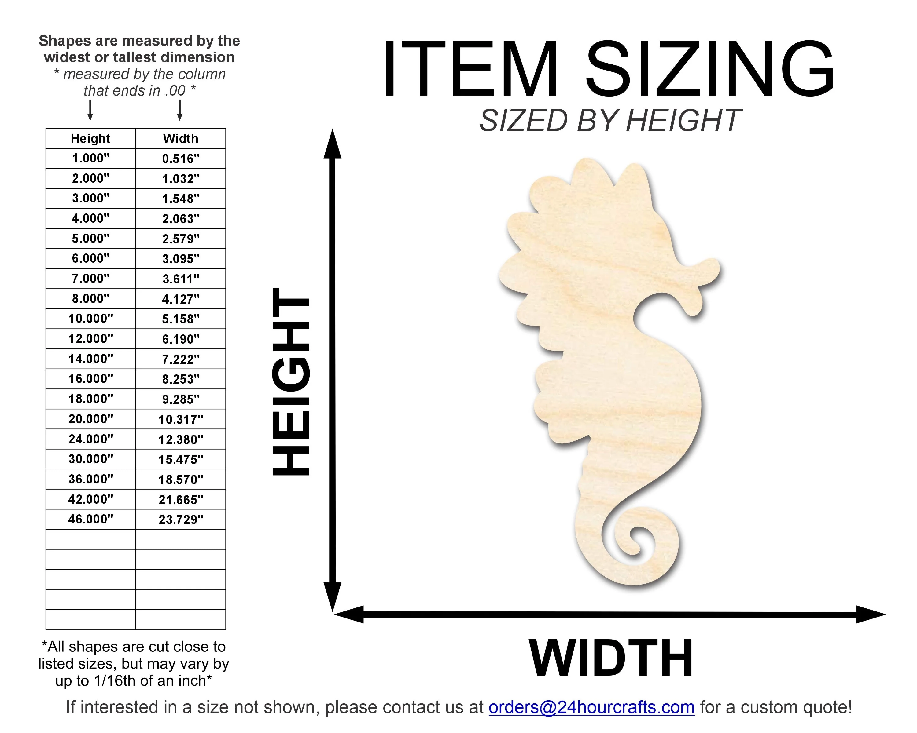 Unfinished Cute Seahorse Shape | DIY Craft Cutout | up to 46" DIY - Image 2