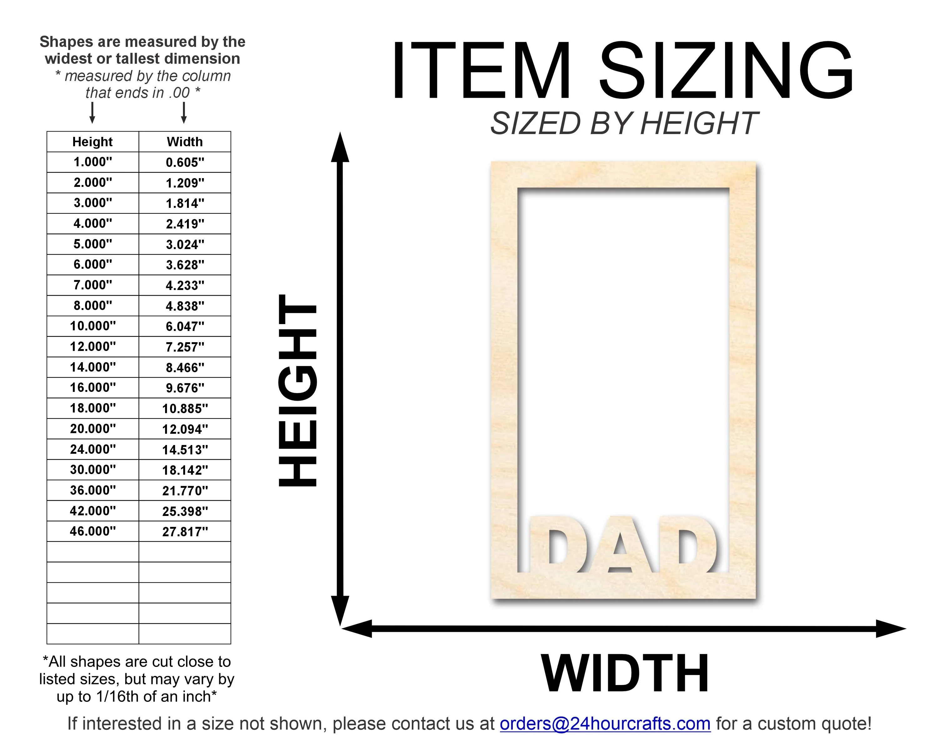 Unfinished Dad Frame Shape | DIY Craft Cutout | up to 46" DIY - Image 2